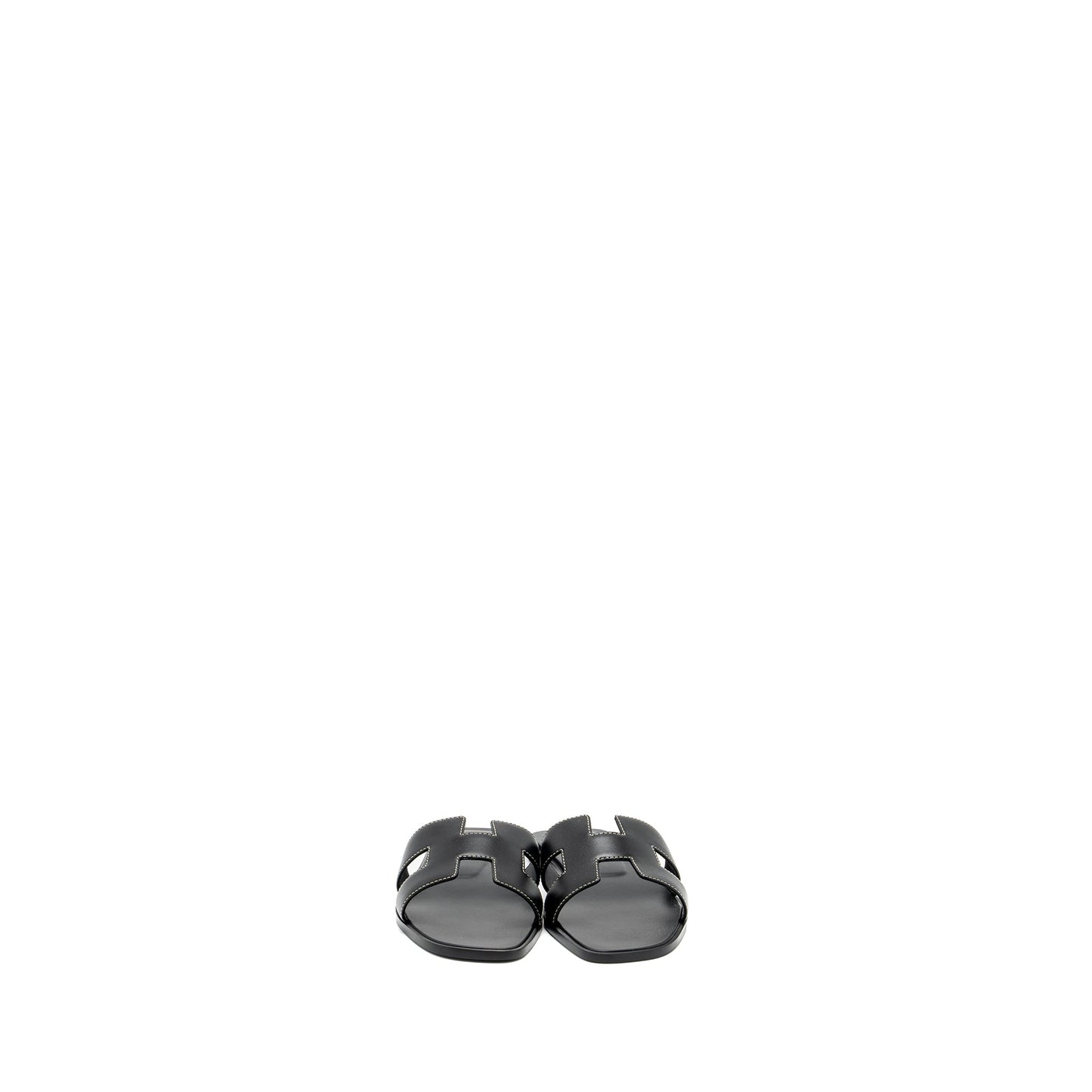 Hermes size 37.5 Oran sandals calfskin black