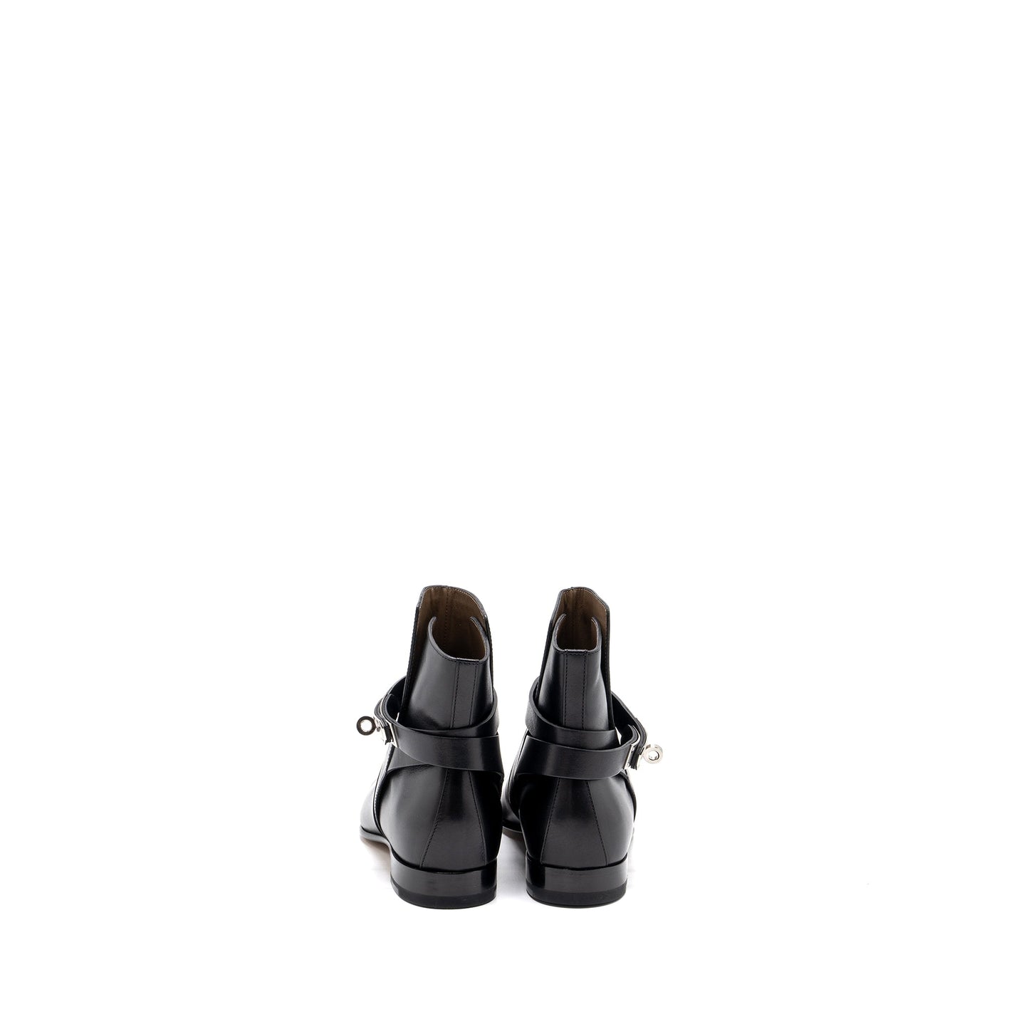 Hermes size 38 neo ankle boots calfskin black SHW