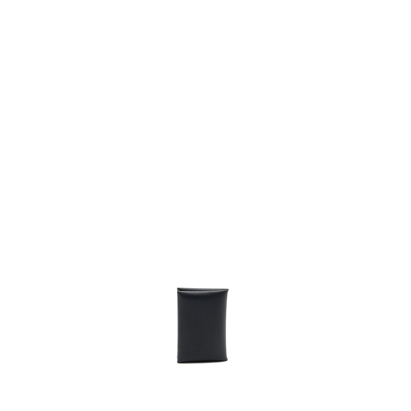 Hermes Calvi Card Holder Epsom Black SHW Stamp B