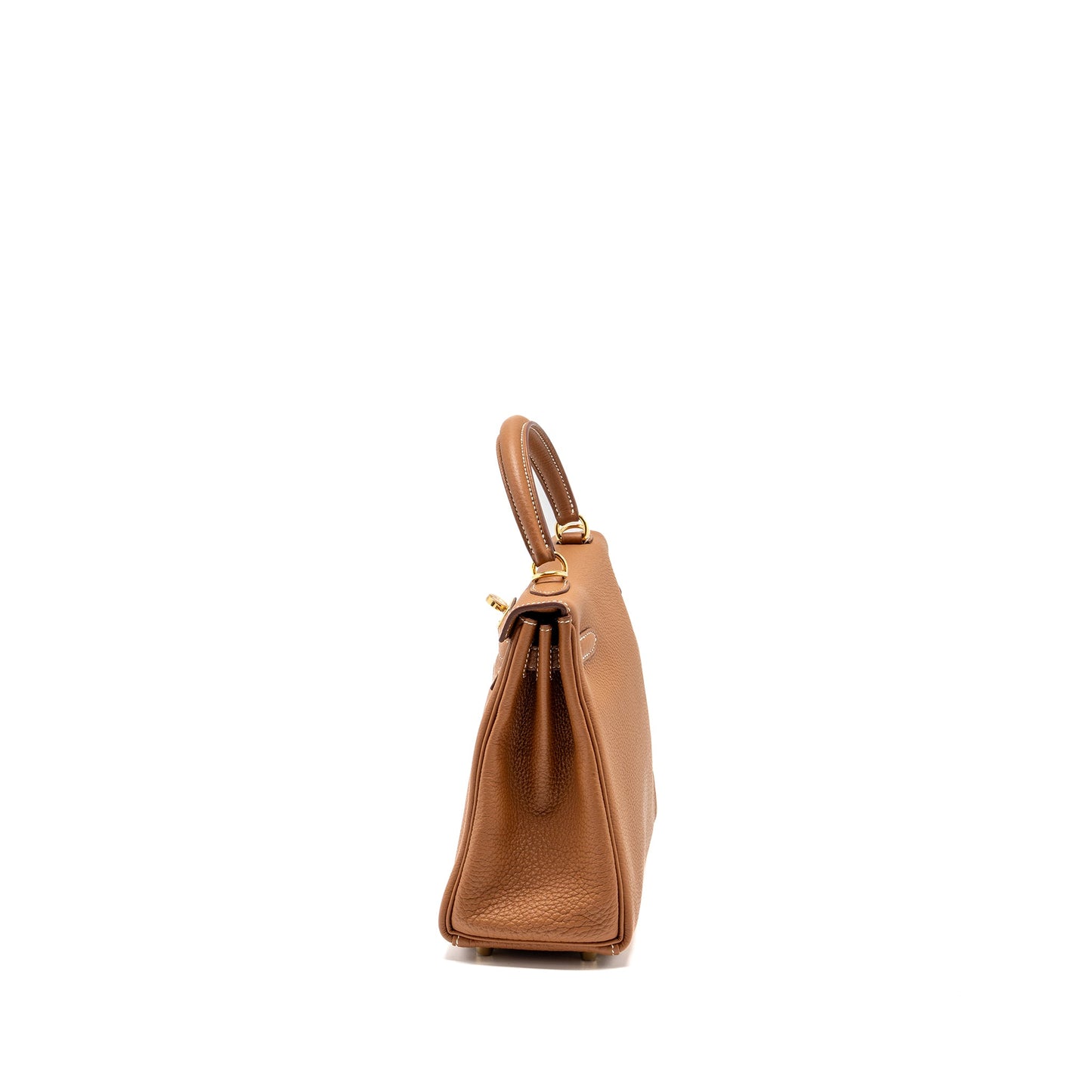 HERMES Kelly 25 Togo Gold GHW Stamp Z