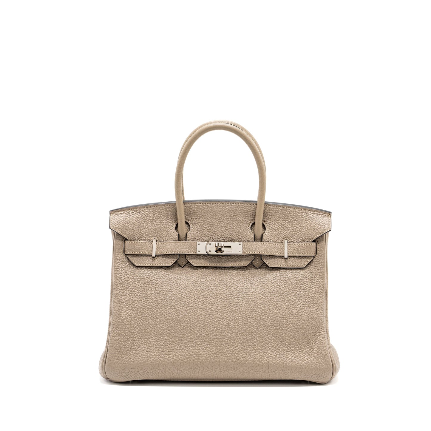 Hermes birkin 30 togo gris Tourterelle SHW stamp square M