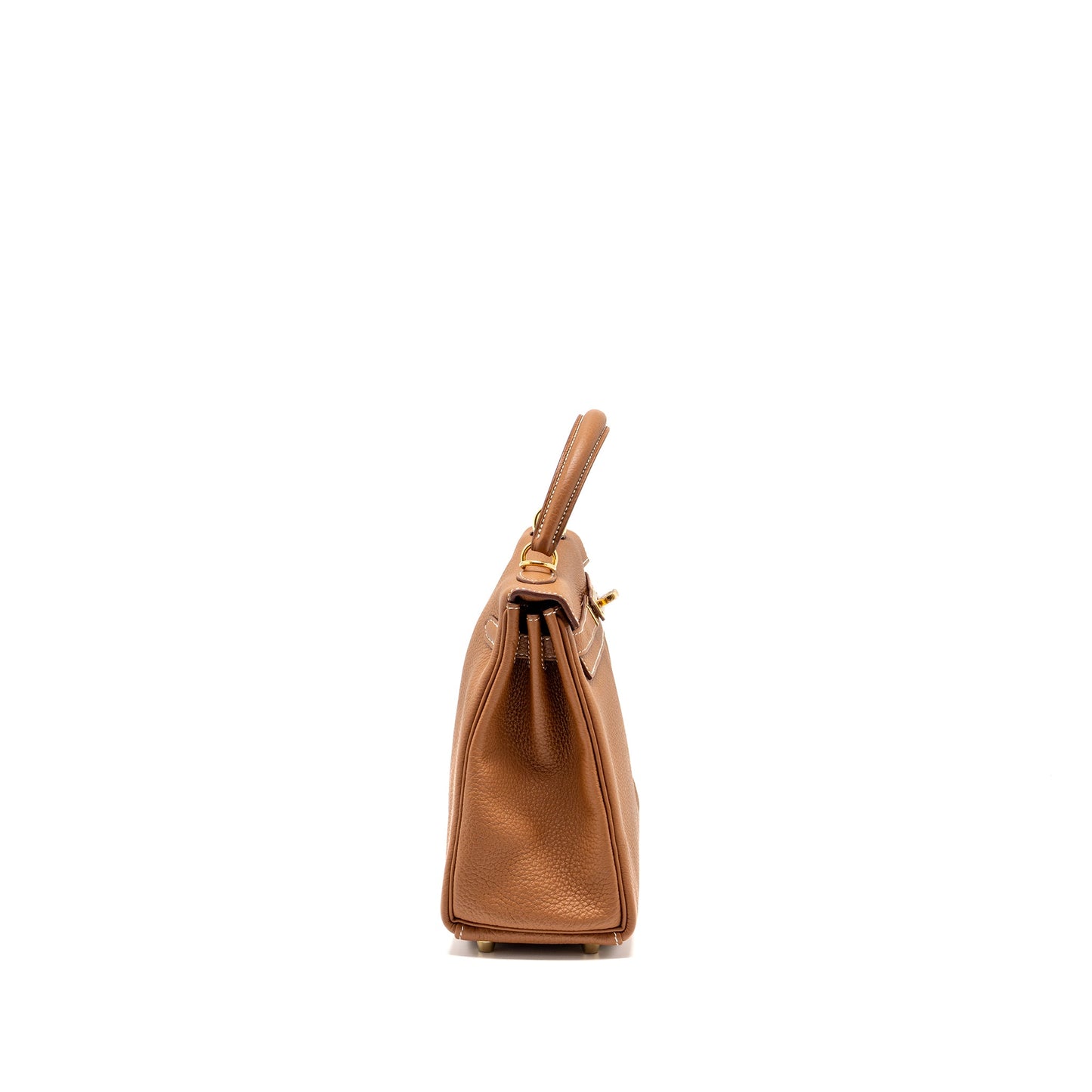 HERMES Kelly 25 Togo Gold GHW Stamp Z