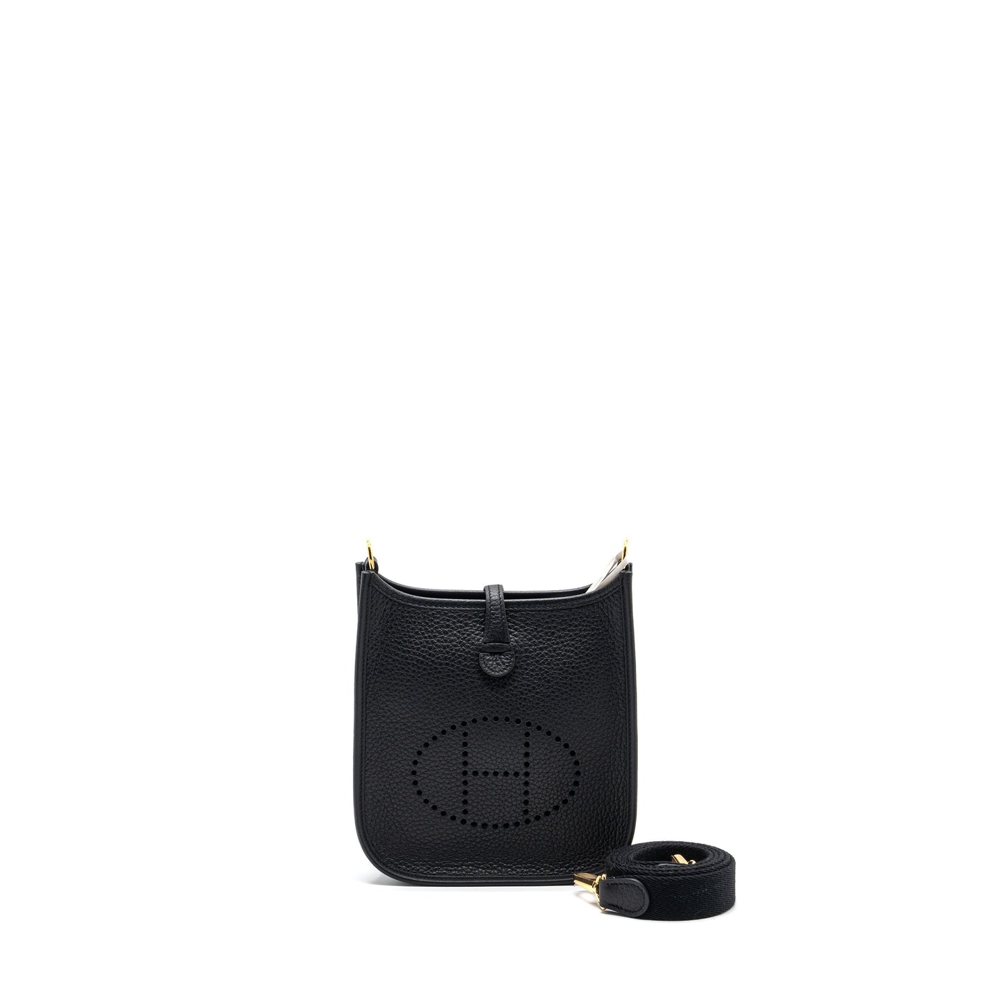 Hermes Mini Evelyn Clemence Black GHW Stamp B