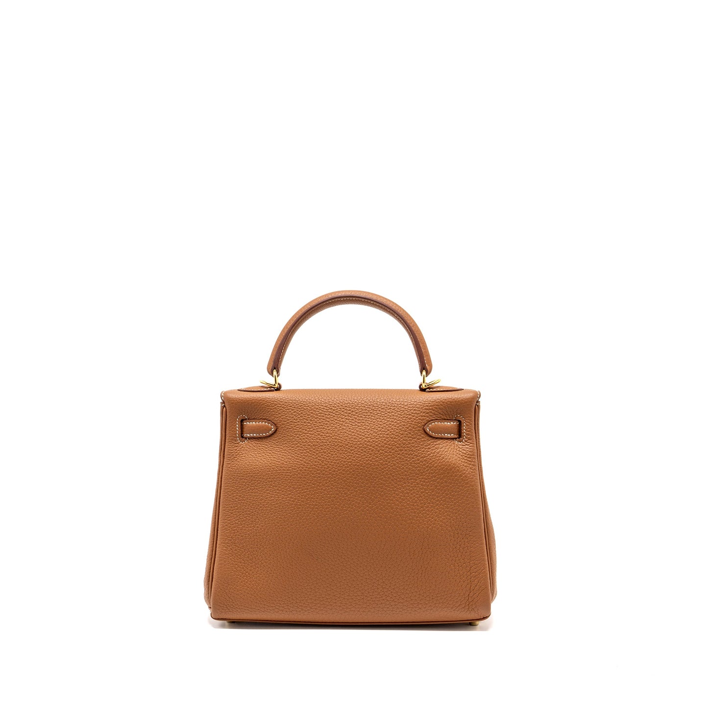 HERMES Kelly 25 Togo Gold GHW Stamp Z