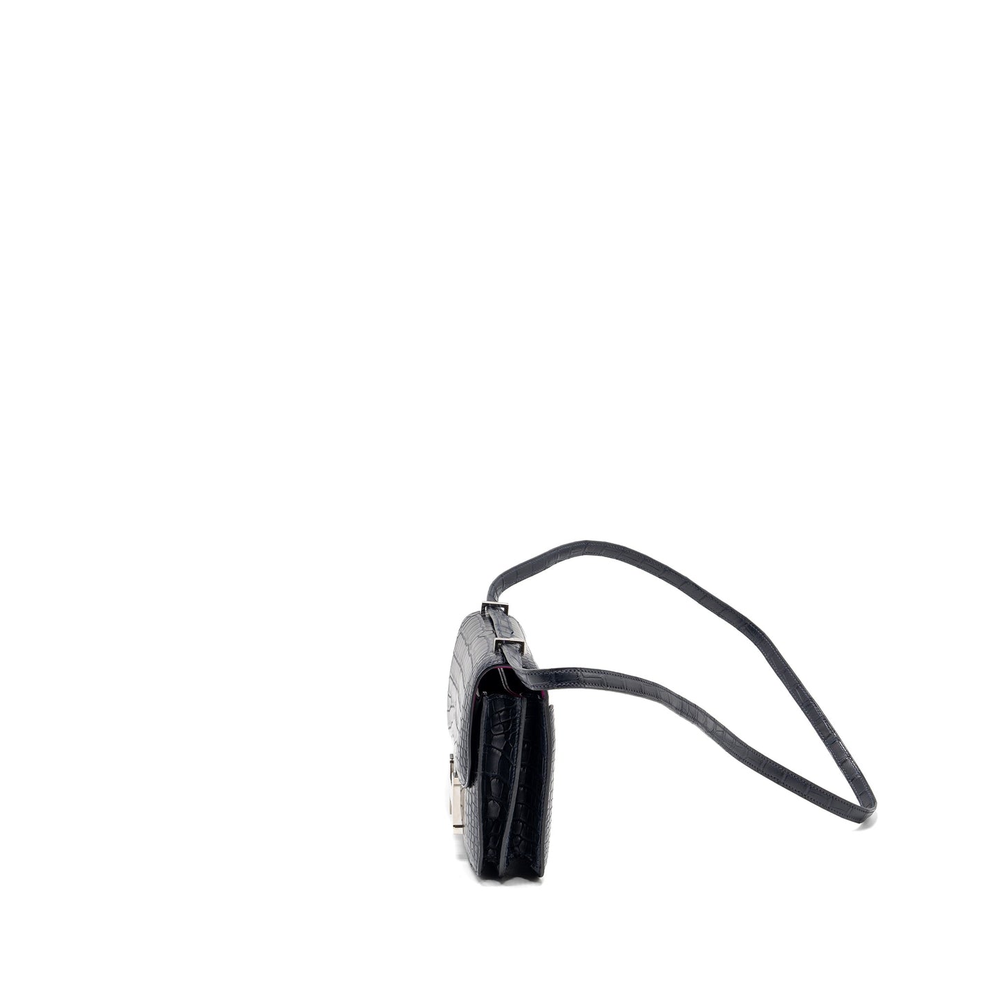 Hermes Mini Constance alligator mississippiensis matte marine / rose sheherazade SHW stamp D