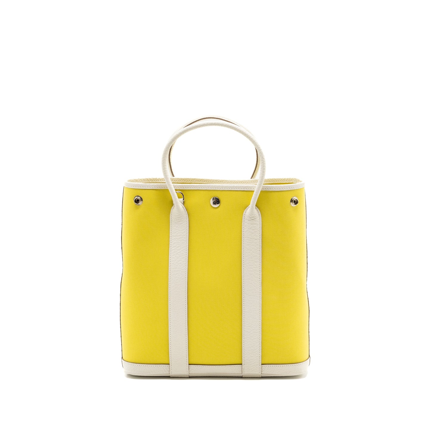 Hermes Garden File 28 canvas / leather lime/ blanc SHW stamps Y