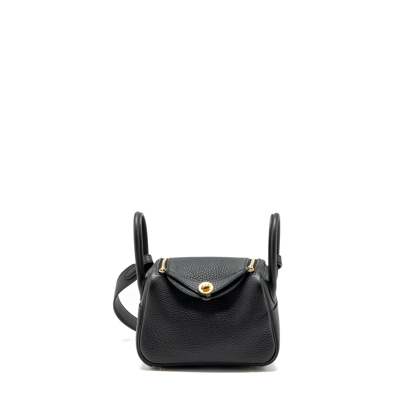 Hermes Mini Lindy Clemence Black GHW Stamp B