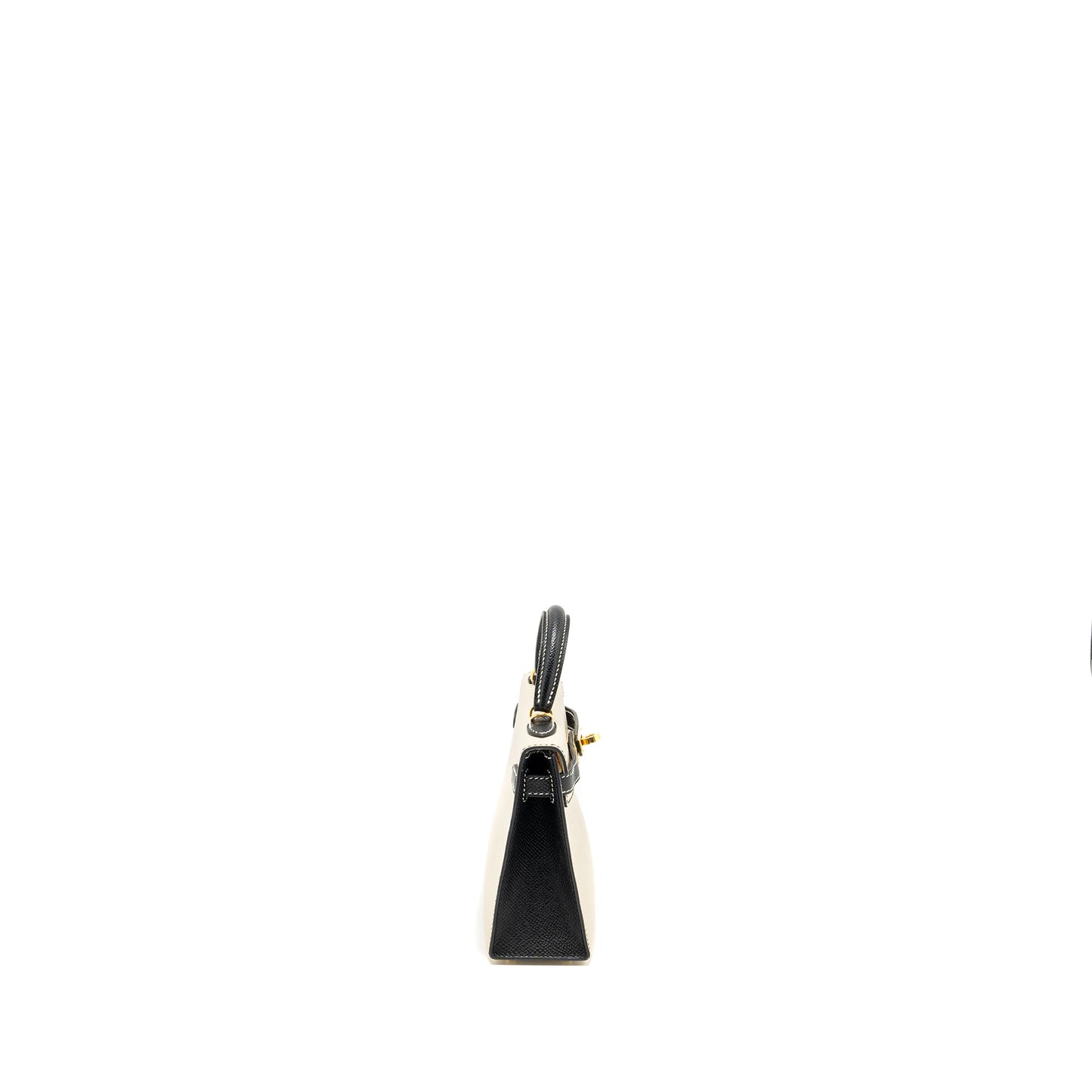 Hermes Mini Kelly Special Order Epsom Nata/Black GHW Stamp U