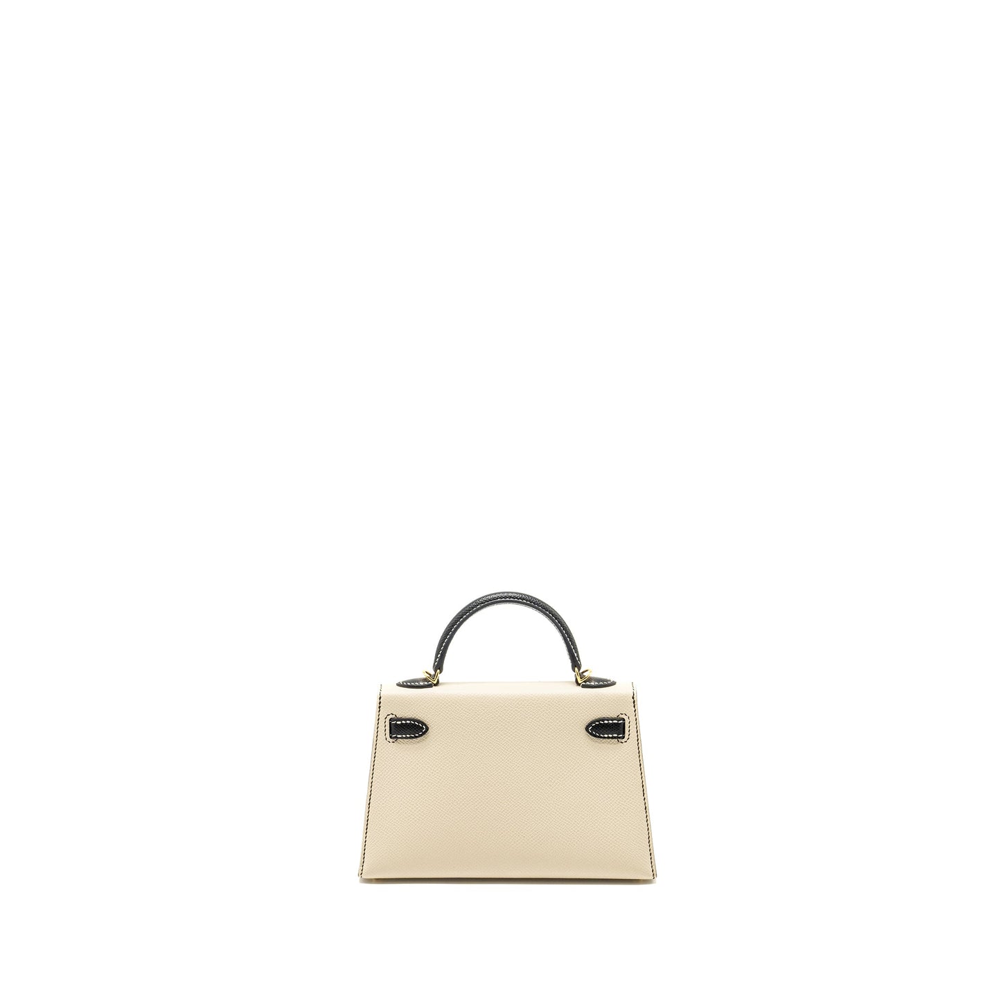 Hermes Mini Kelly Special Order Epsom Nata/Black GHW Stamp U