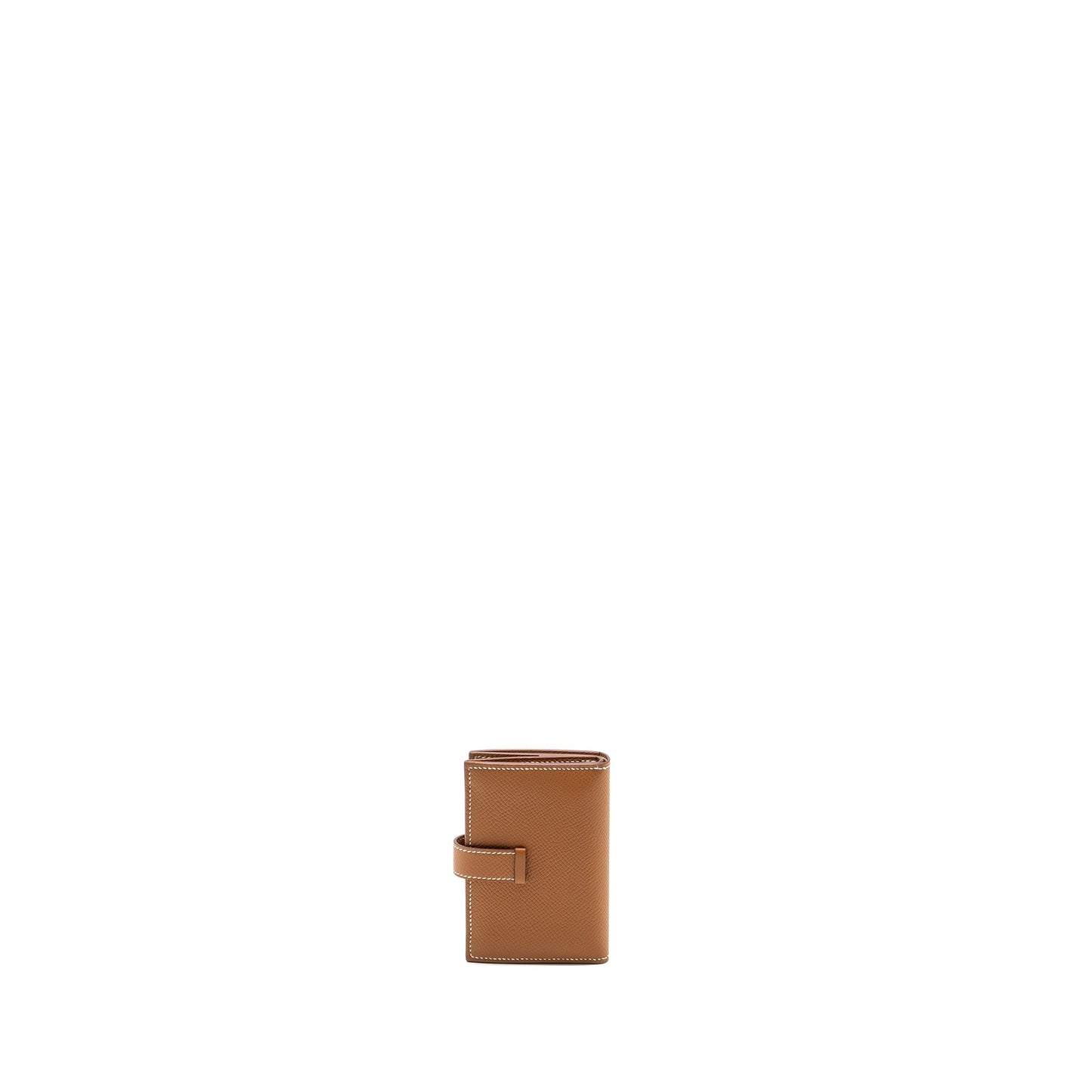 Hermes Bearn Mini Wallet Epsom Gold GHW Stamp B