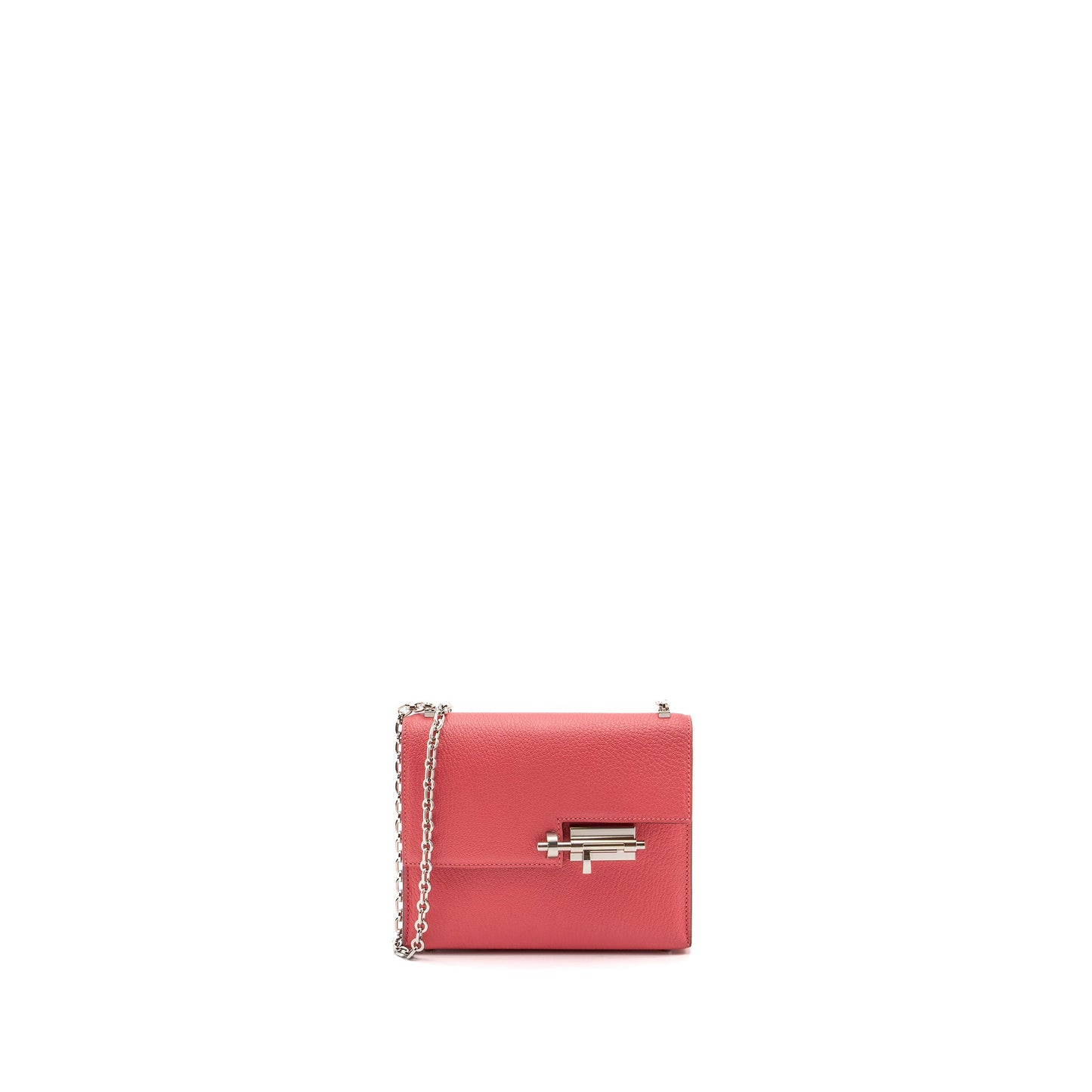 Hermes Mini Verrou Chèvre Mysore Rose Lipstick SHW Stmap C