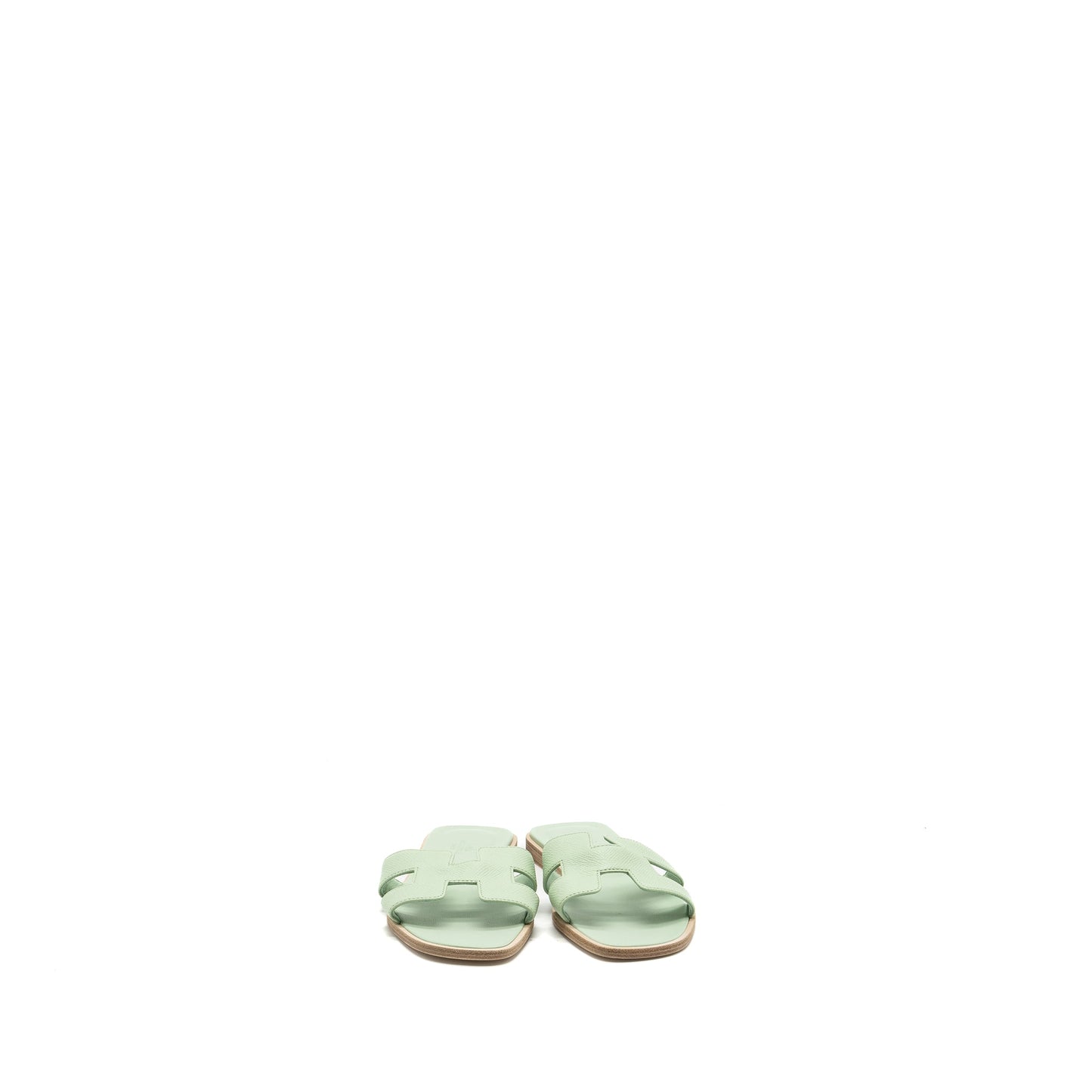 Hermes Size 38 Oran Sandal Epsom Vert Jade
