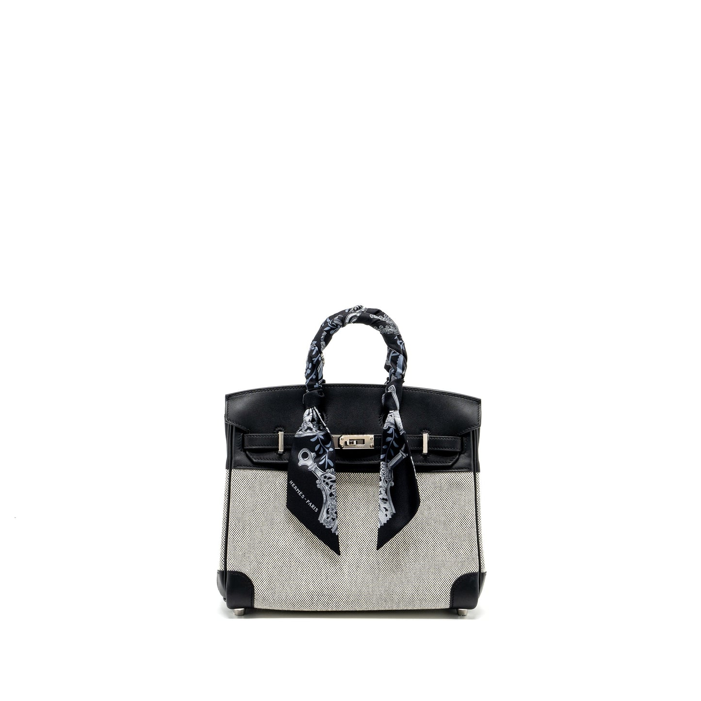 Hermes Birkin 25 Toile Swift/Canvas Black SHW Stamp B