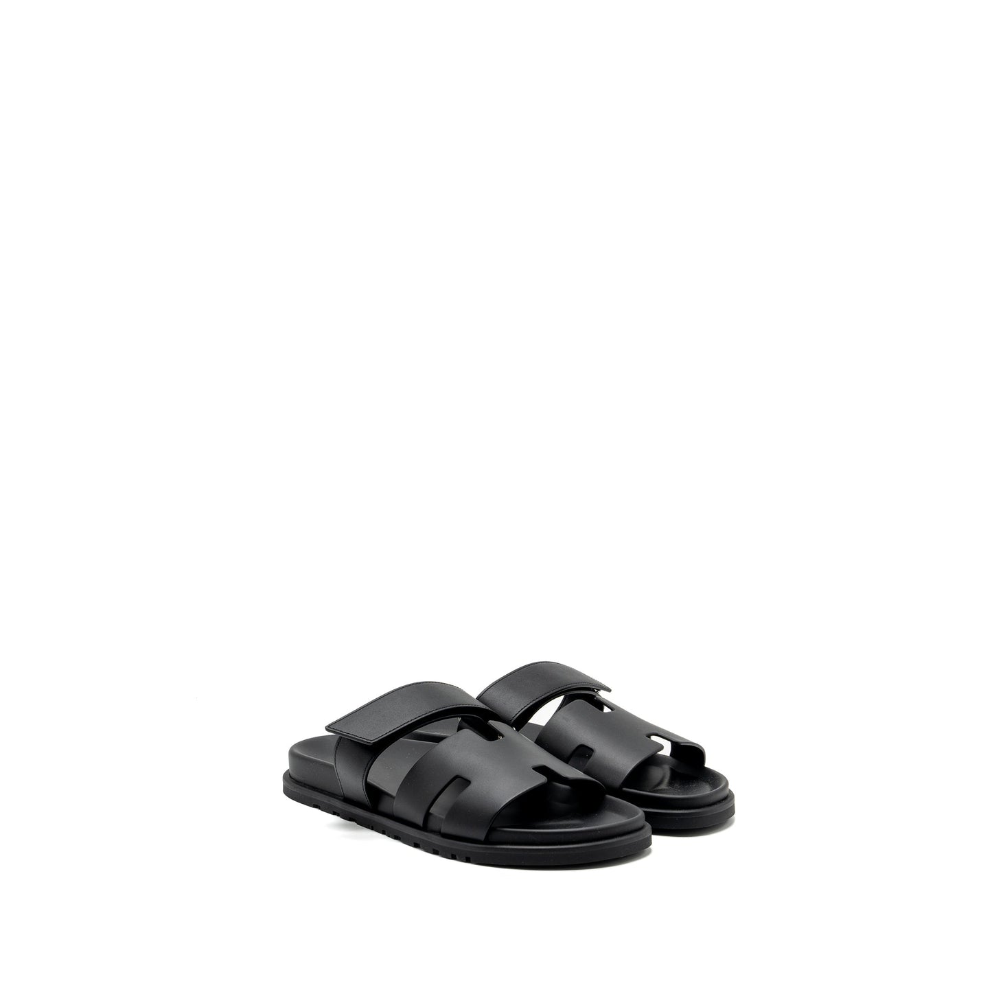 Hermes size 42 chypre sandals calfskin black