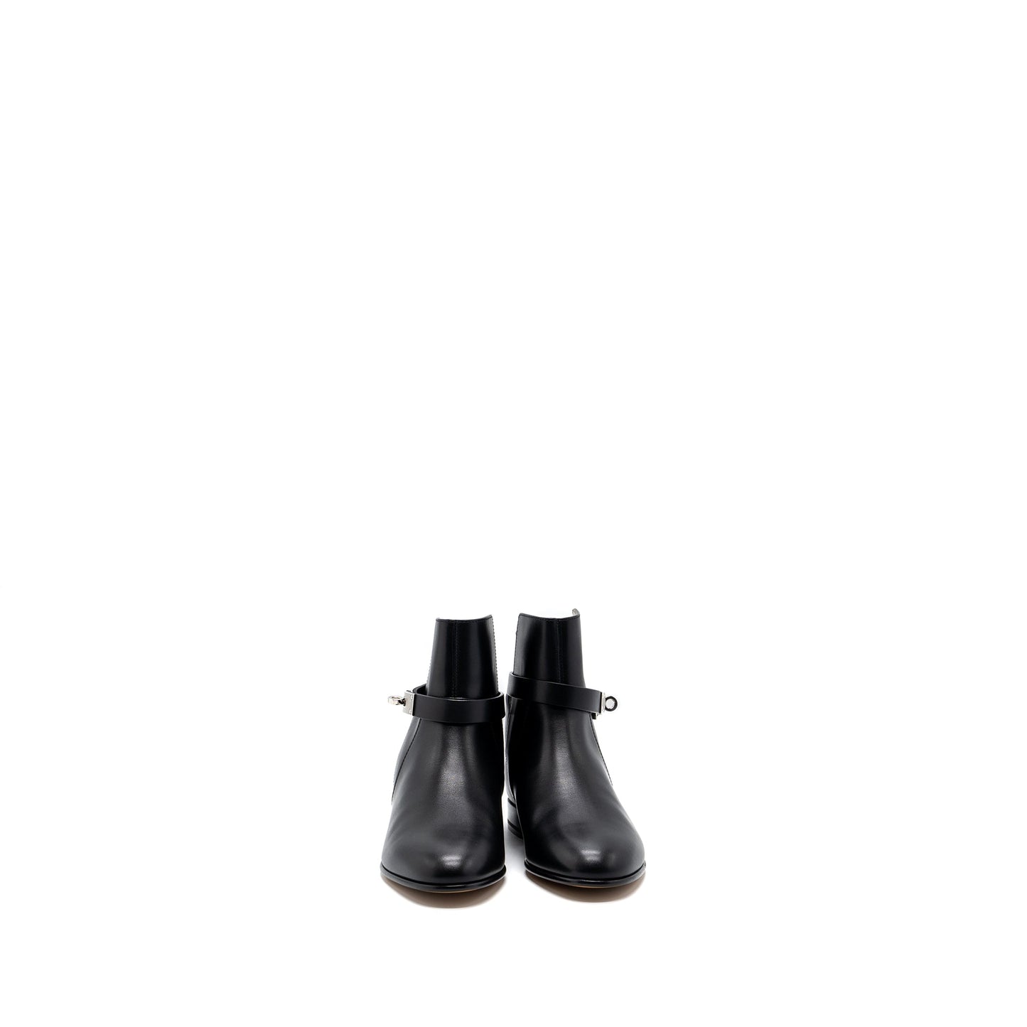 HERMES SIZE 36 NEO ANKLE BOOTS CALFSKIN BLACK SHW