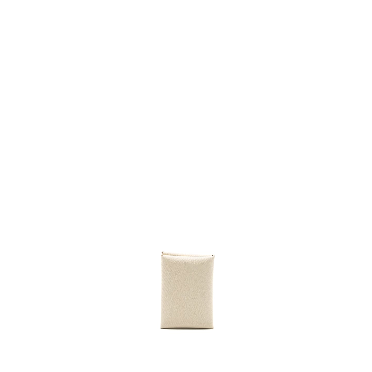Hermes Calvi Duo Card Holder Epsom Craie SHW Stamp U