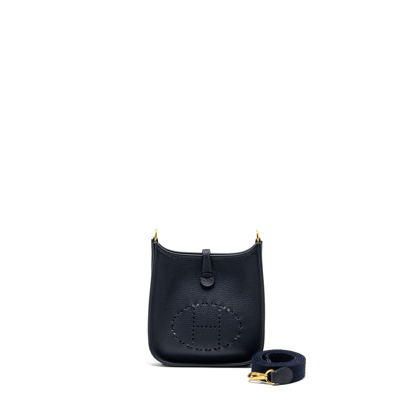 Hermes mini evelyn clemence blue nuit GHW stamp Y