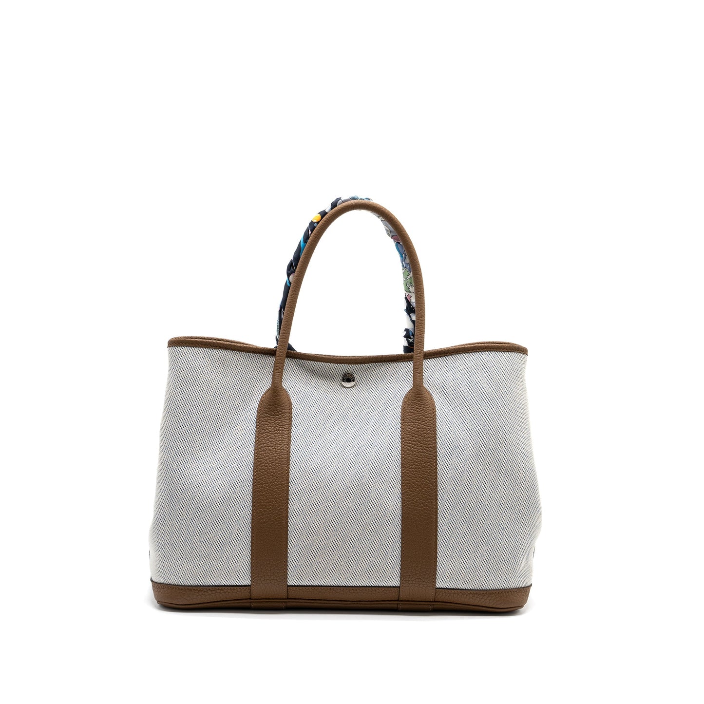 Hermes Garden Party 36 Negonda/Canvas Ecru/Alezan/Blue Bill SHW Stamp Z