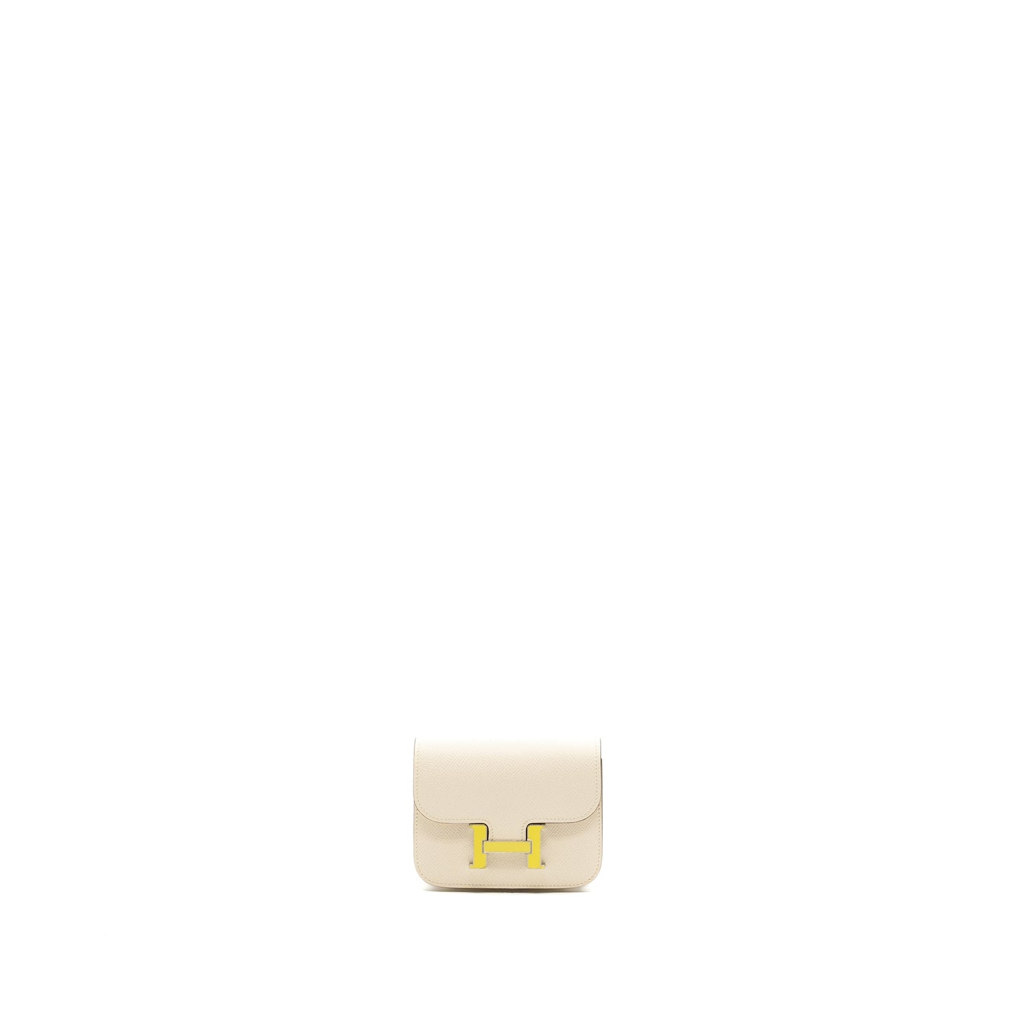 Hermes Constance Slim Epsom nata / lime SHW stamp Z