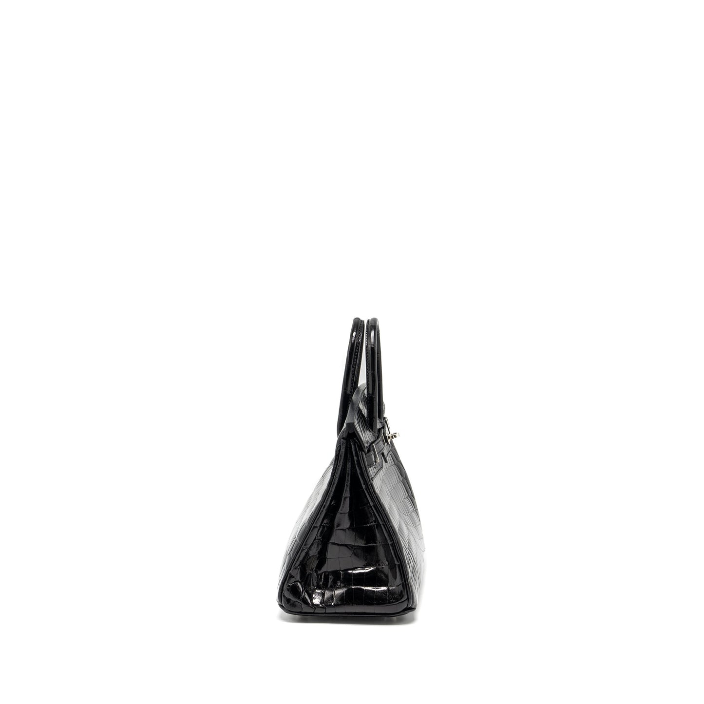Hermes Birkin 25 shiny Crocodile Niloticus black SHW stamp D