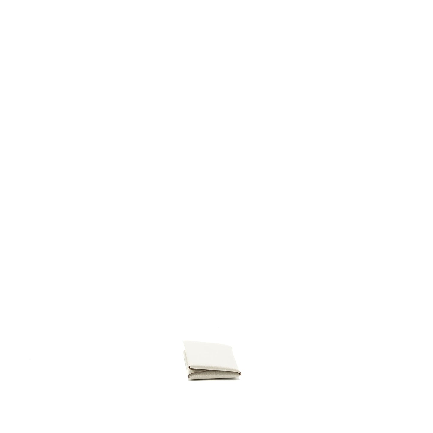 Hermes Calvin duo card holder Chèvre Mysore gris pale SHW stamp B