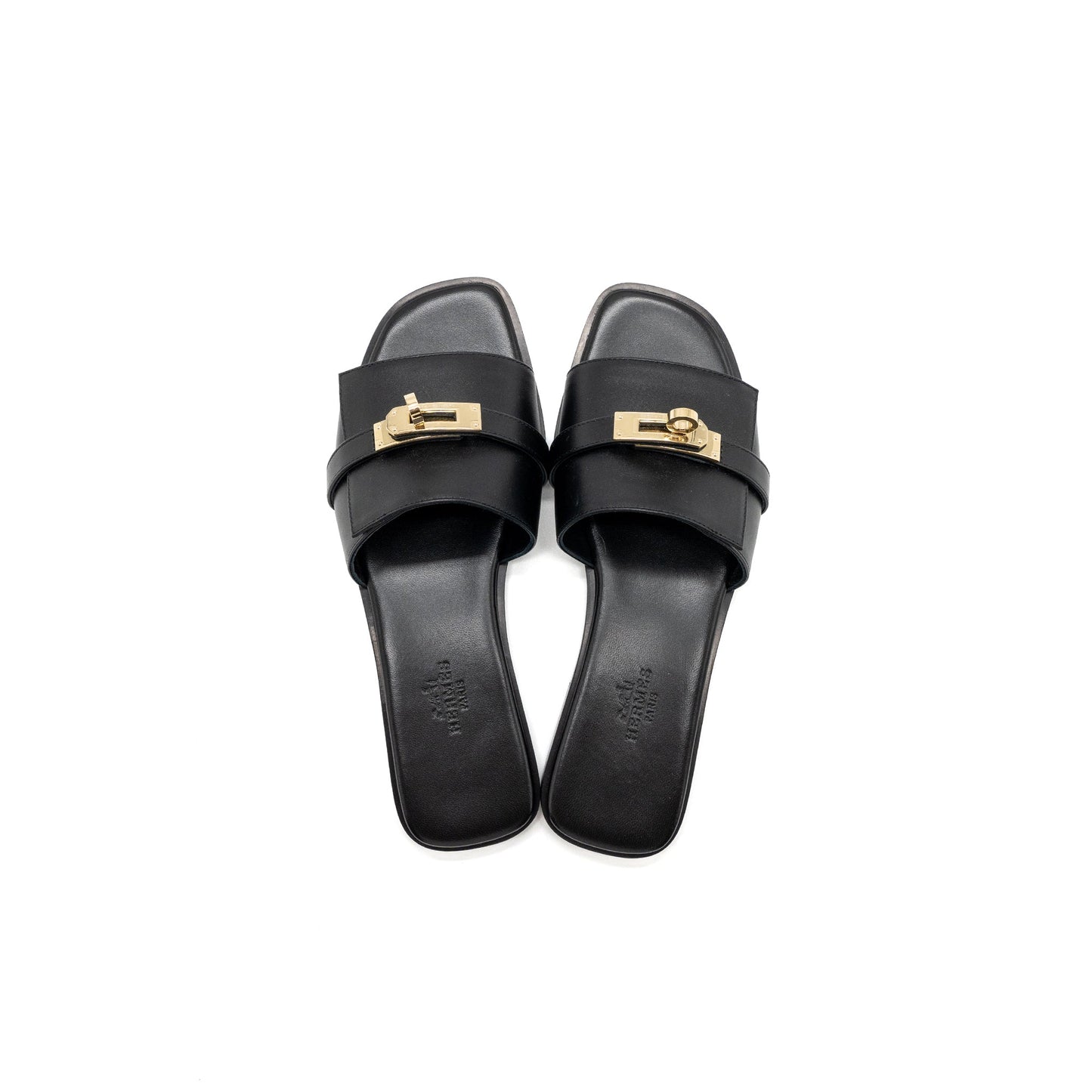 Hermes Size 36 Giulia Sandals Black GHW