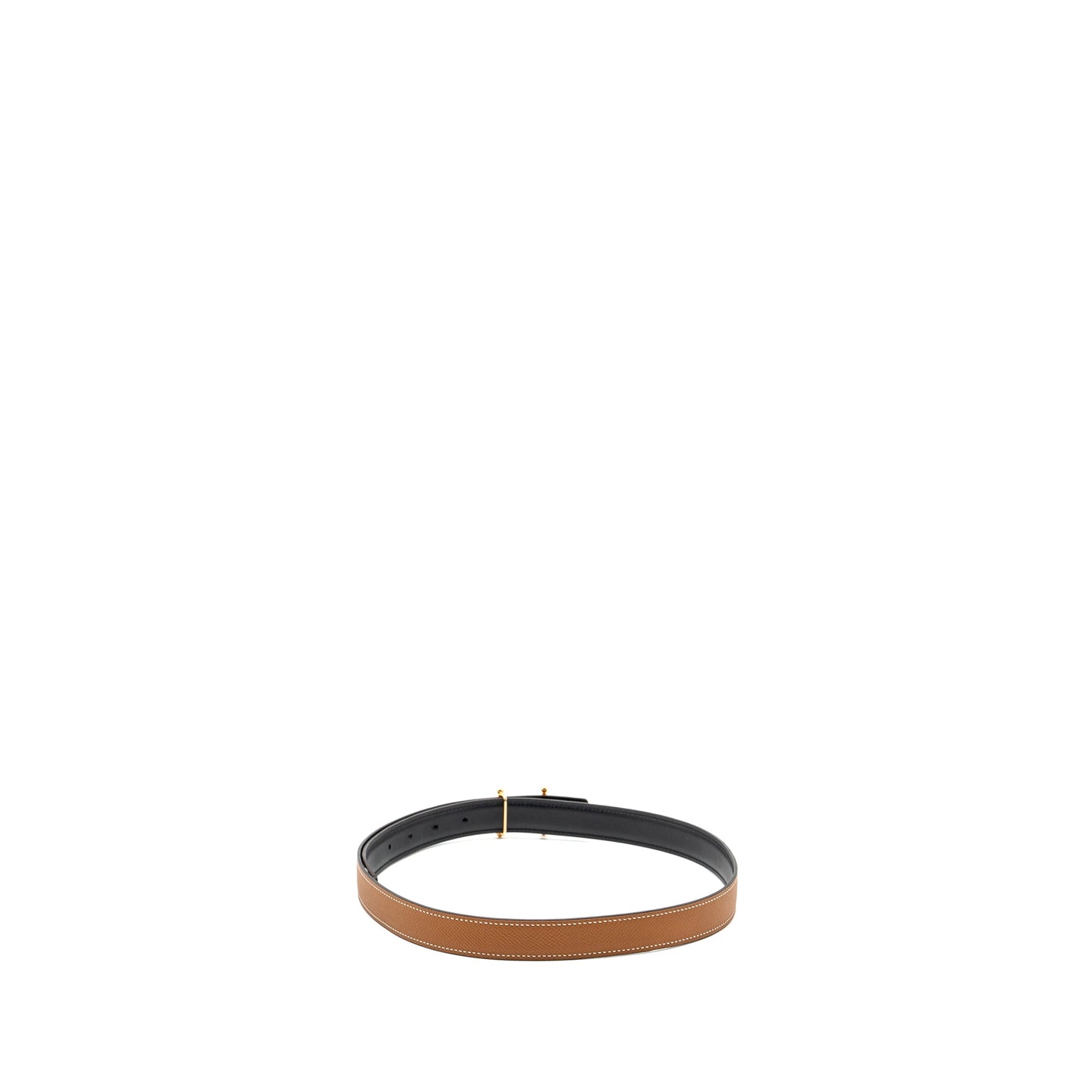 Hermes Size85 Double sided 24mm belt gold with Mors H Buckle Rose gold stamp c
