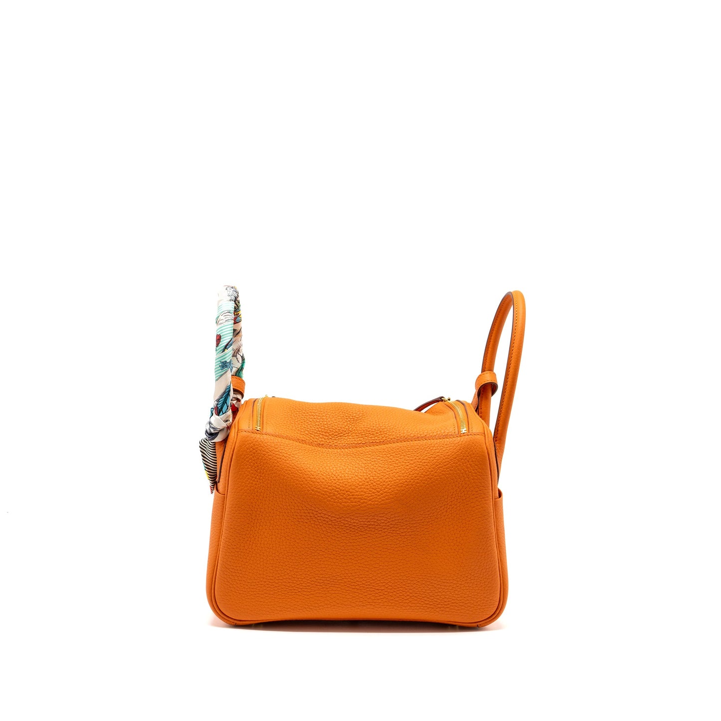 Hermes Lindy 26 clemence orange GHW stamp U