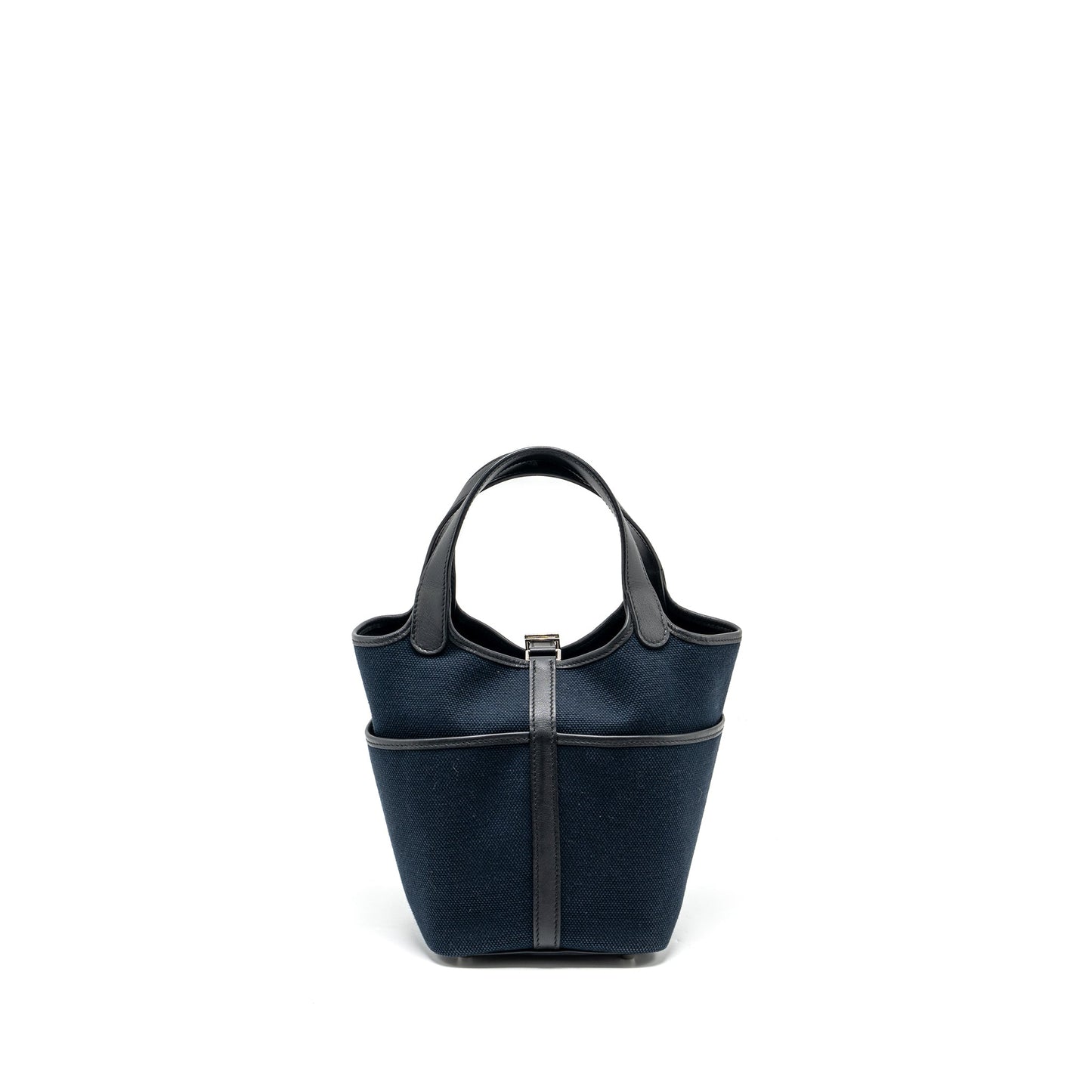 Hermes Picotin Cargo 18 Lock Bag Canvas/Swift Blue Marine/black SHW Stamp Z