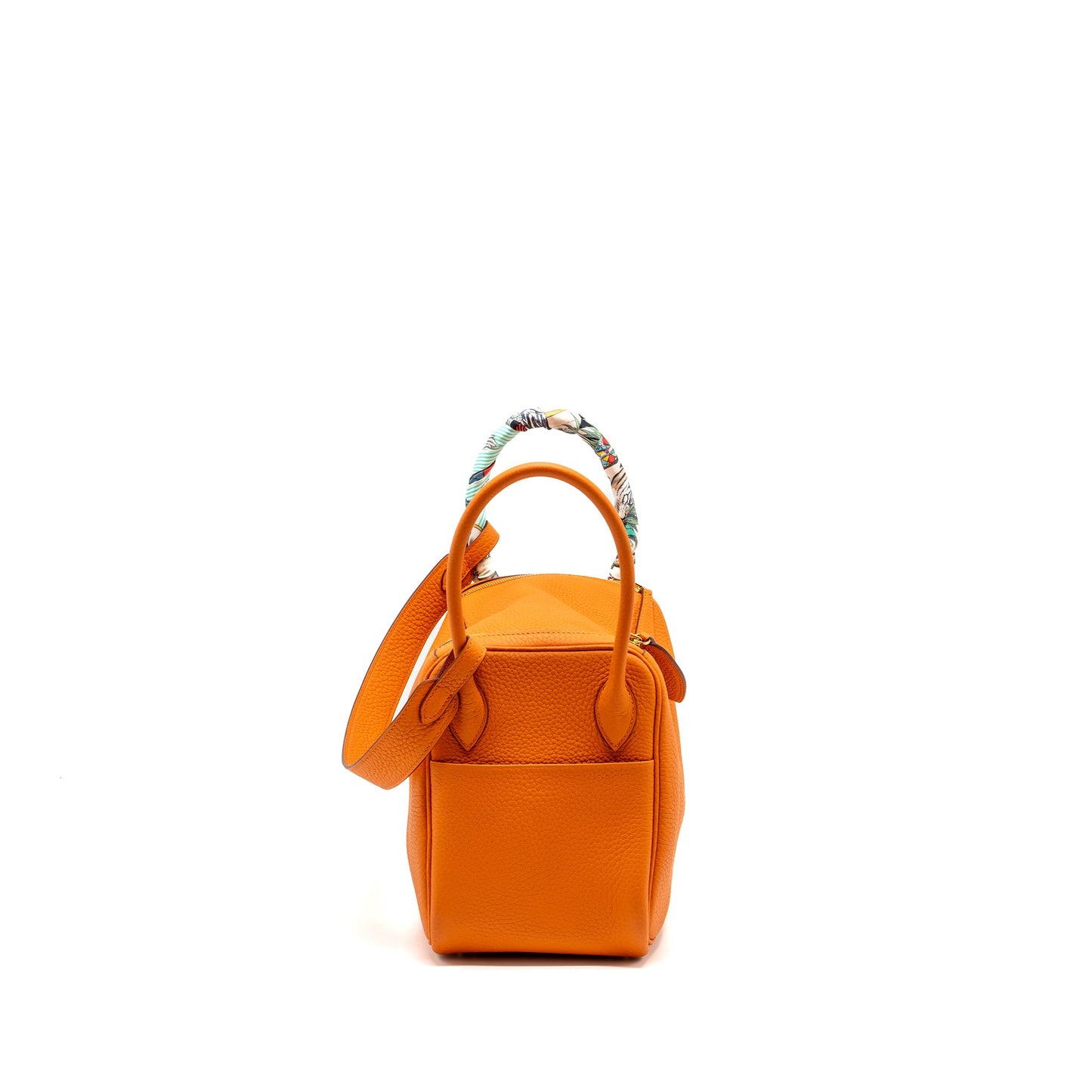 Hermes Lindy 26 clemence orange GHW stamp U