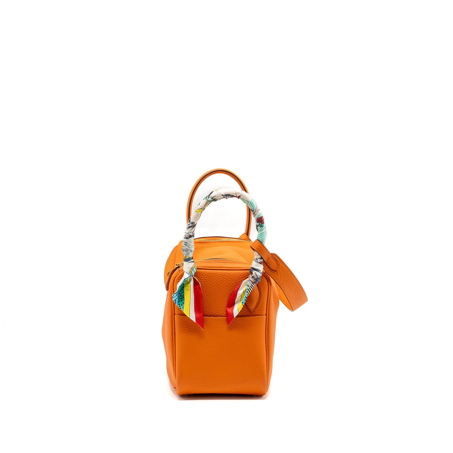 Hermes Lindy 26 clemence orange GHW stamp U