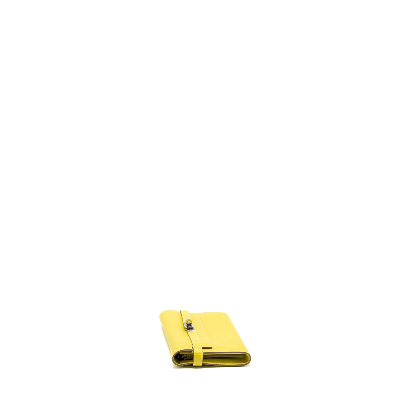 HERMES Kelly Long Wallet Chevre Mysore 9R Lime SHW Stamp X