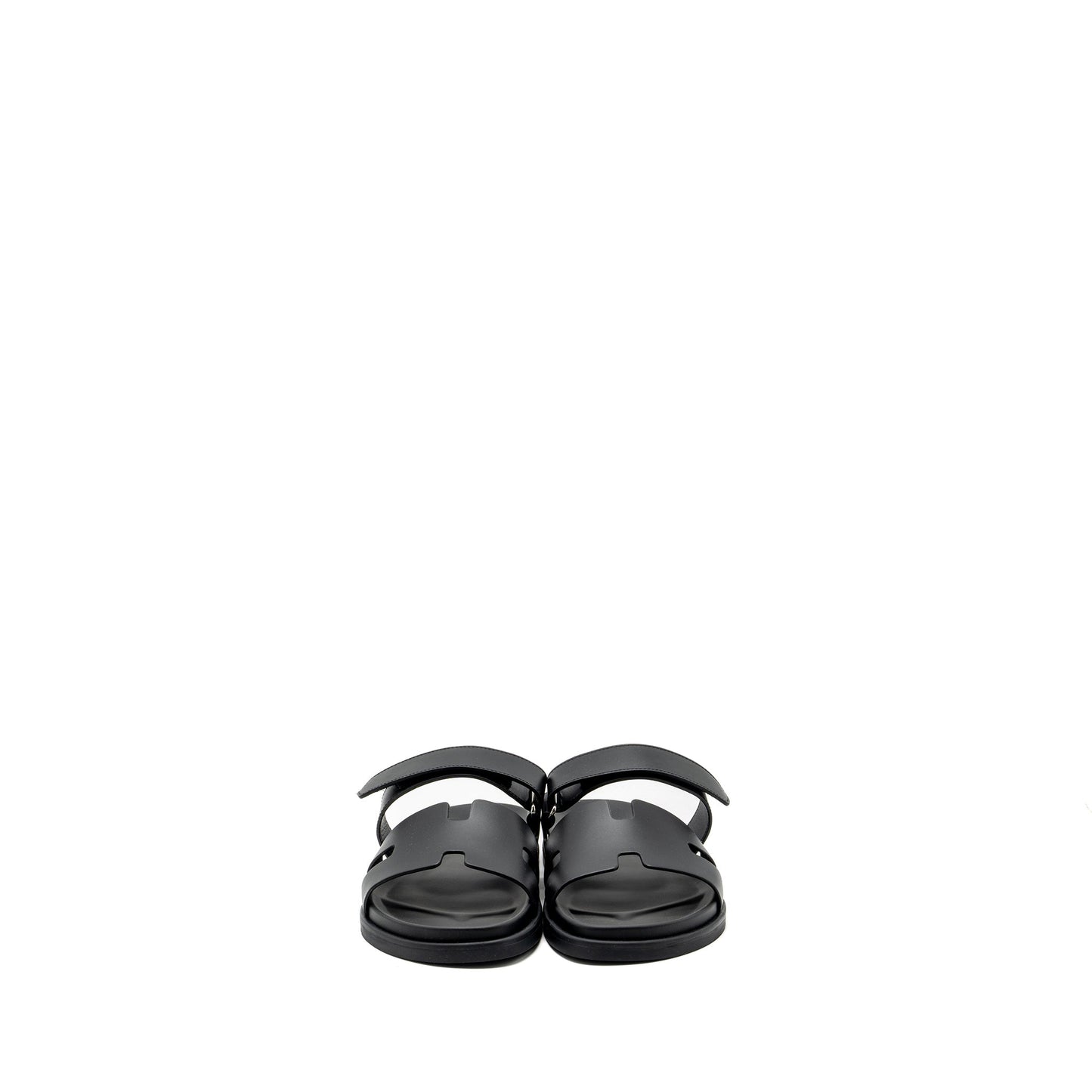 Hermes Size 44 Chypre Sandals Calfskin Black