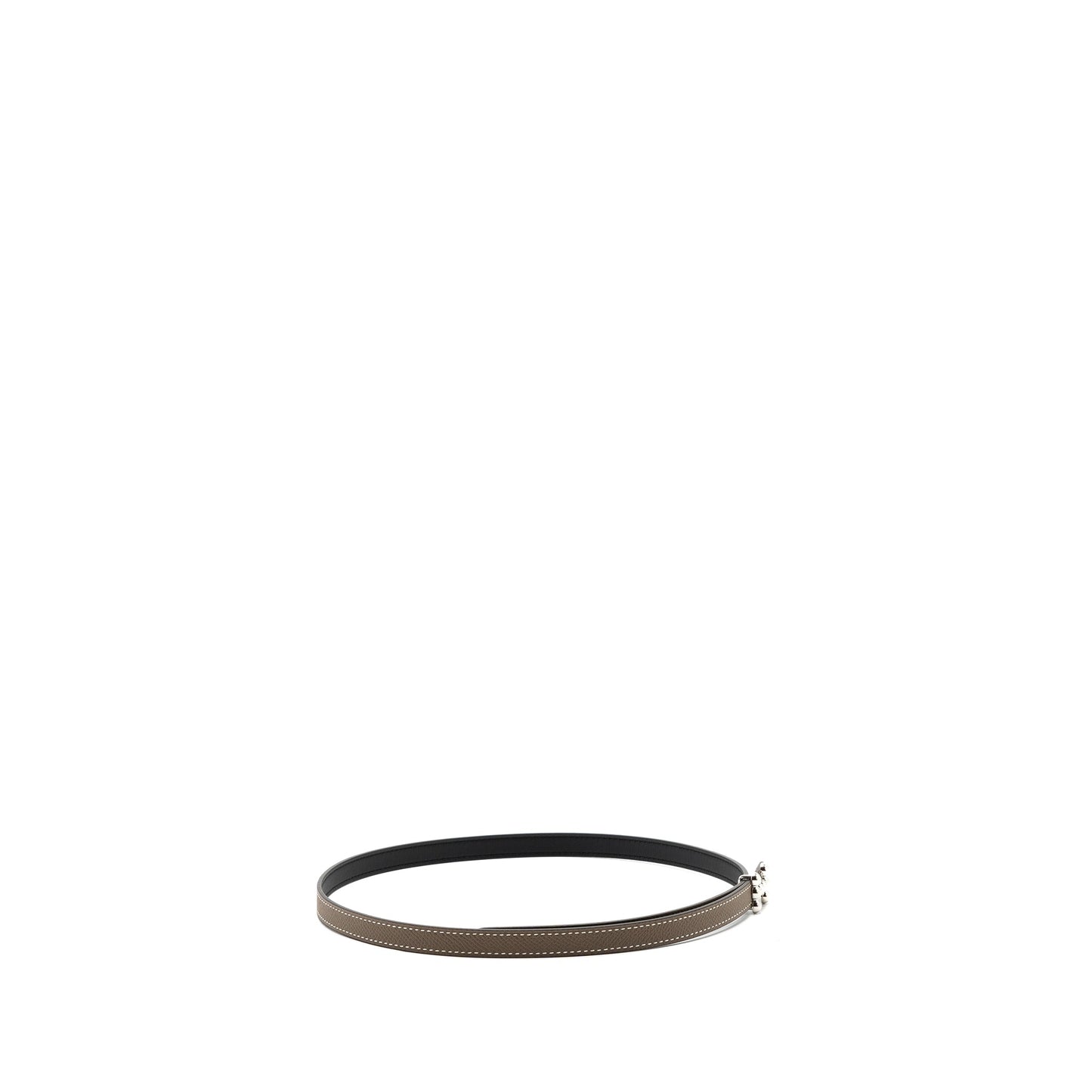 Hermes size 75 Bubble Belt Buckle & 13mm Reversible Leather strap Epsom/swift Etoupe/black Stamp U SHW