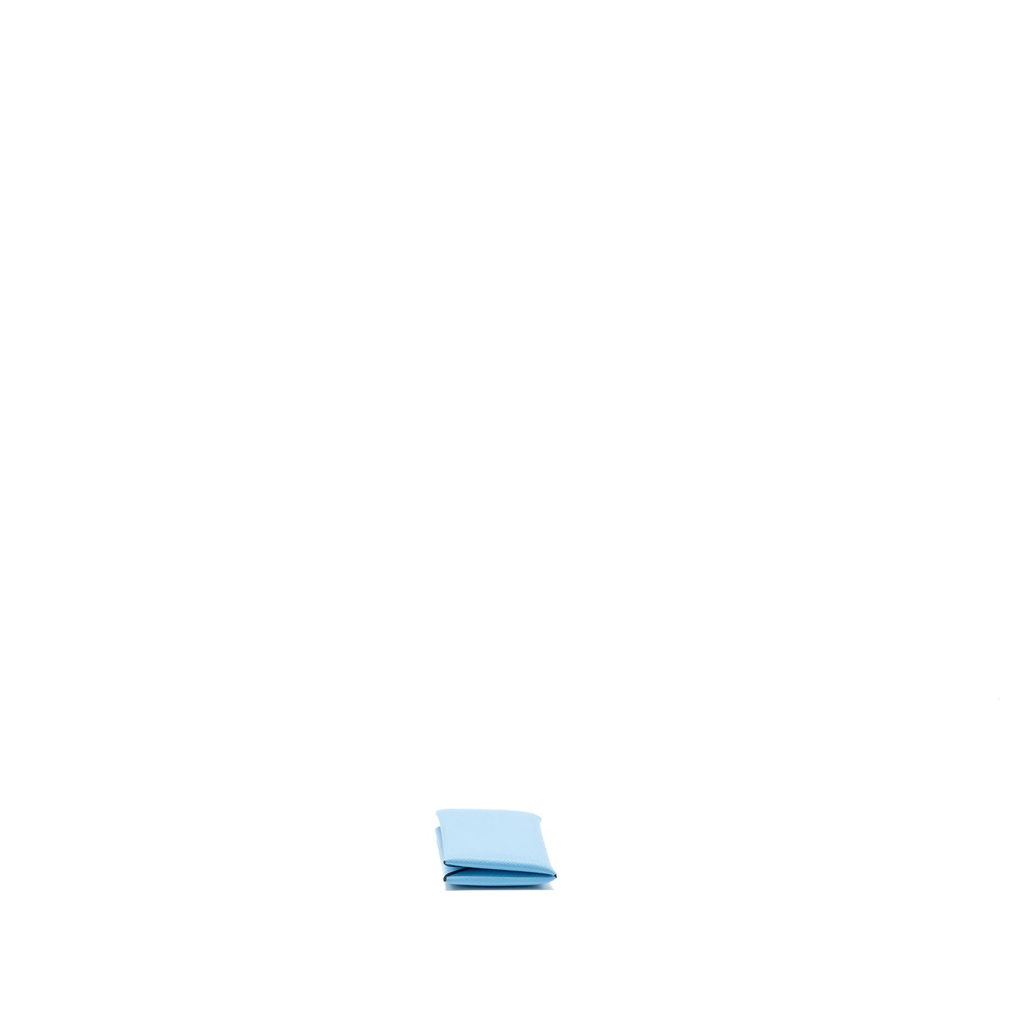 Hermes Calvi Cardholder Epsom blue Celeste SHW Stamp B