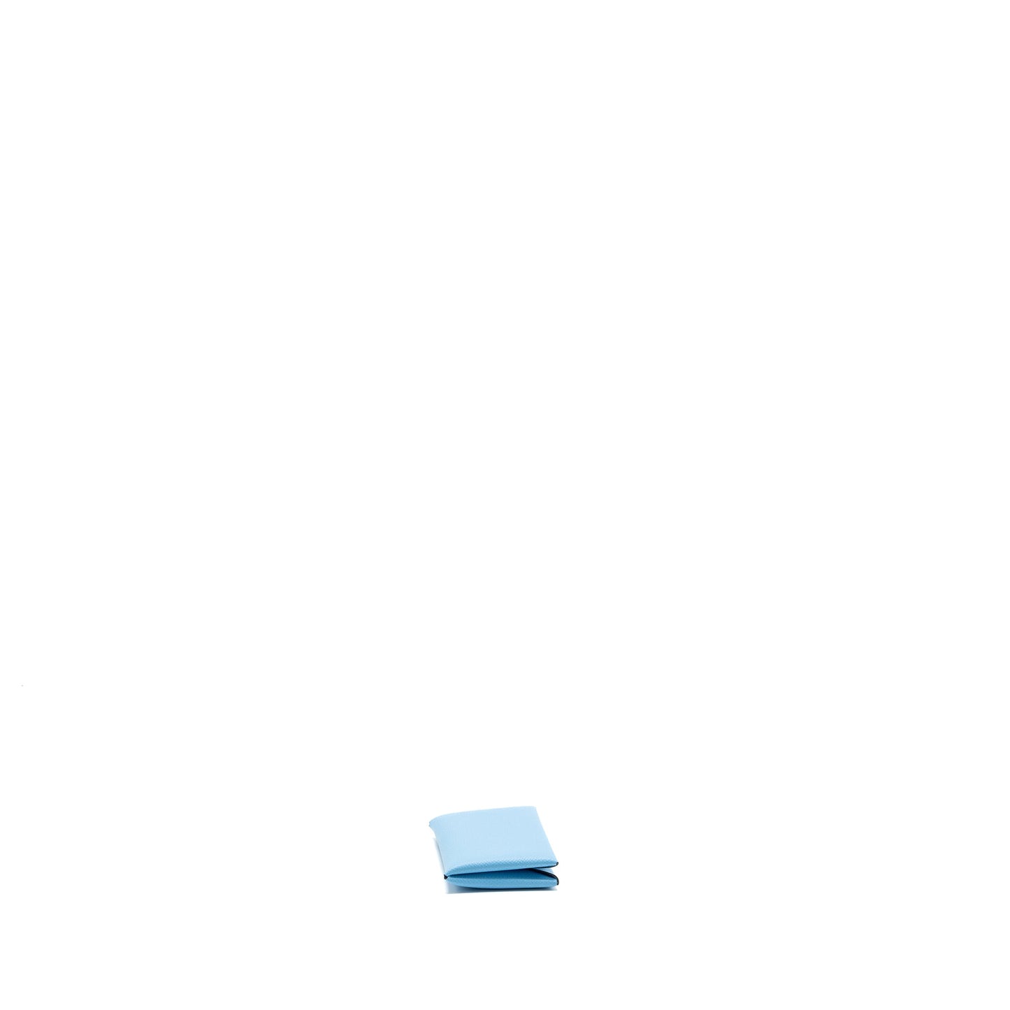 Hermes Calvi Cardholder Epsom blue Celeste SHW Stamp B