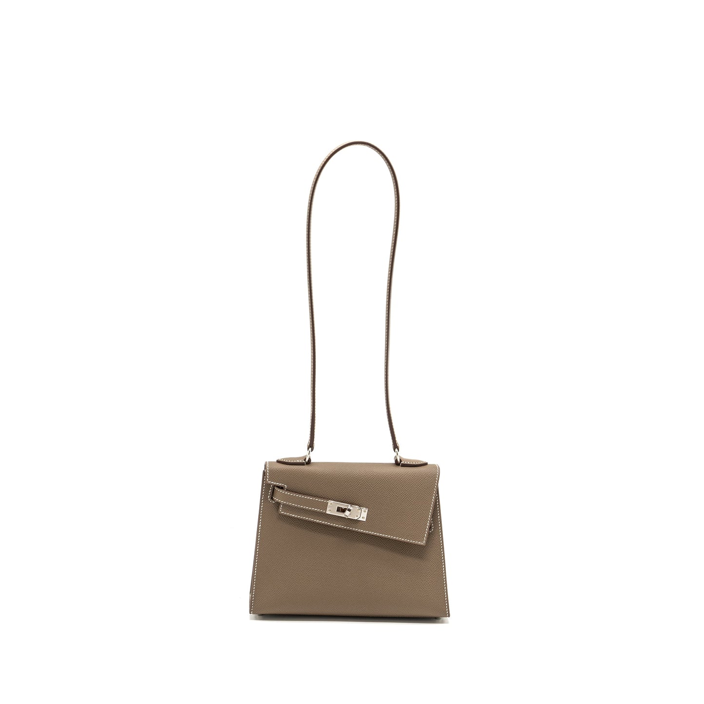 Hermes Kelly sellier en desordre 20 epsom etoupe SHW Stamp U