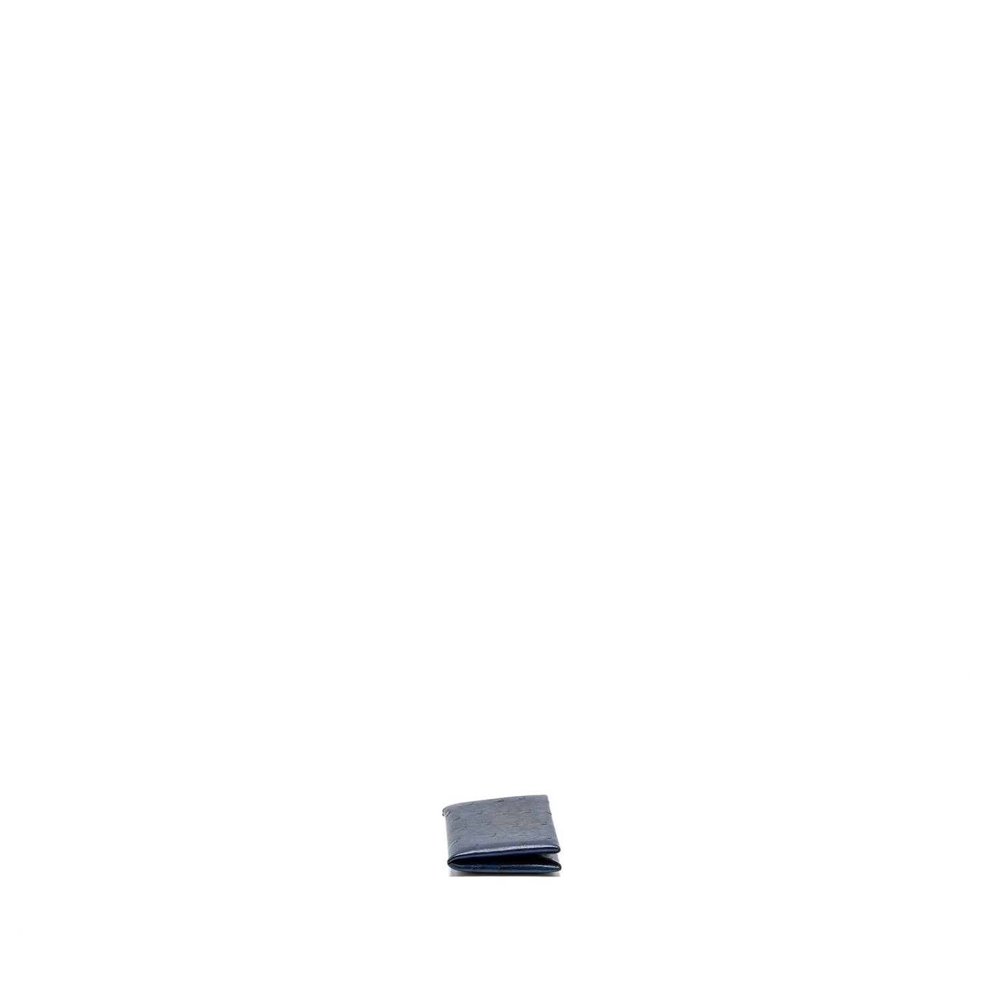 Hermes Calvi Cardholder Ostrich Navy SHW Stamp D