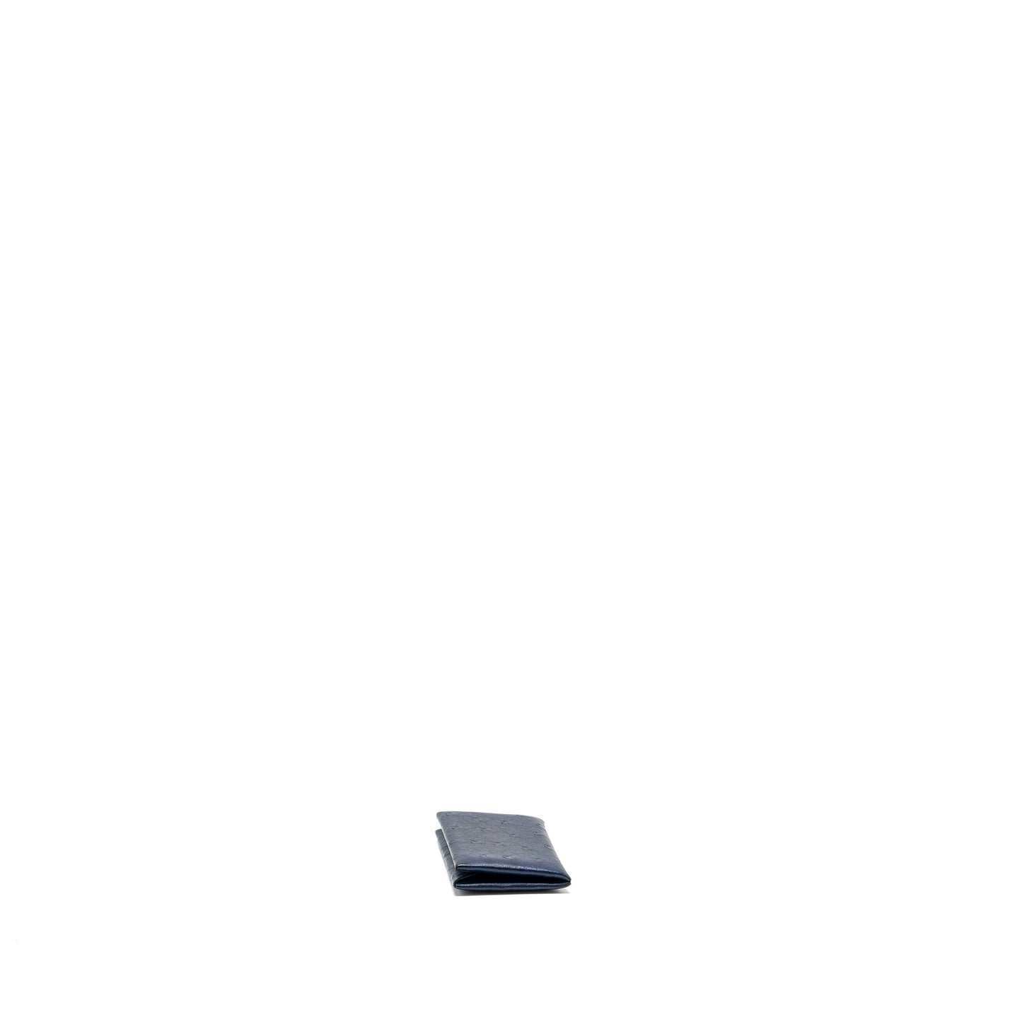 Hermes Calvi Cardholder Ostrich Navy SHW Stamp D