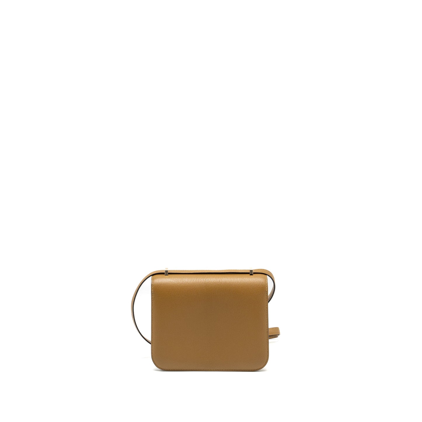 Hermes Mini Constance Chèvre Mysore Kraft/Bleu Brume RGHW Stamp W (new version)