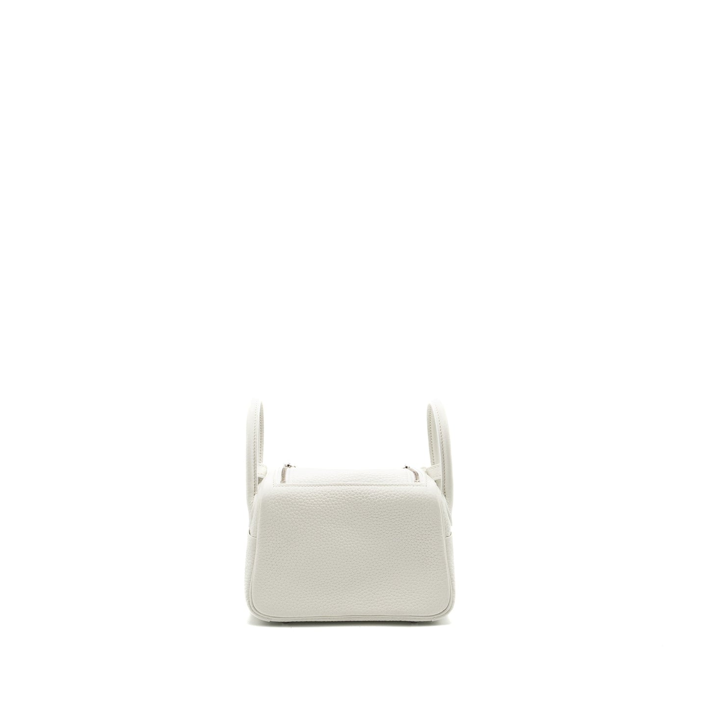 Hermes Mini Lindy Clemence New White SHW stamp B