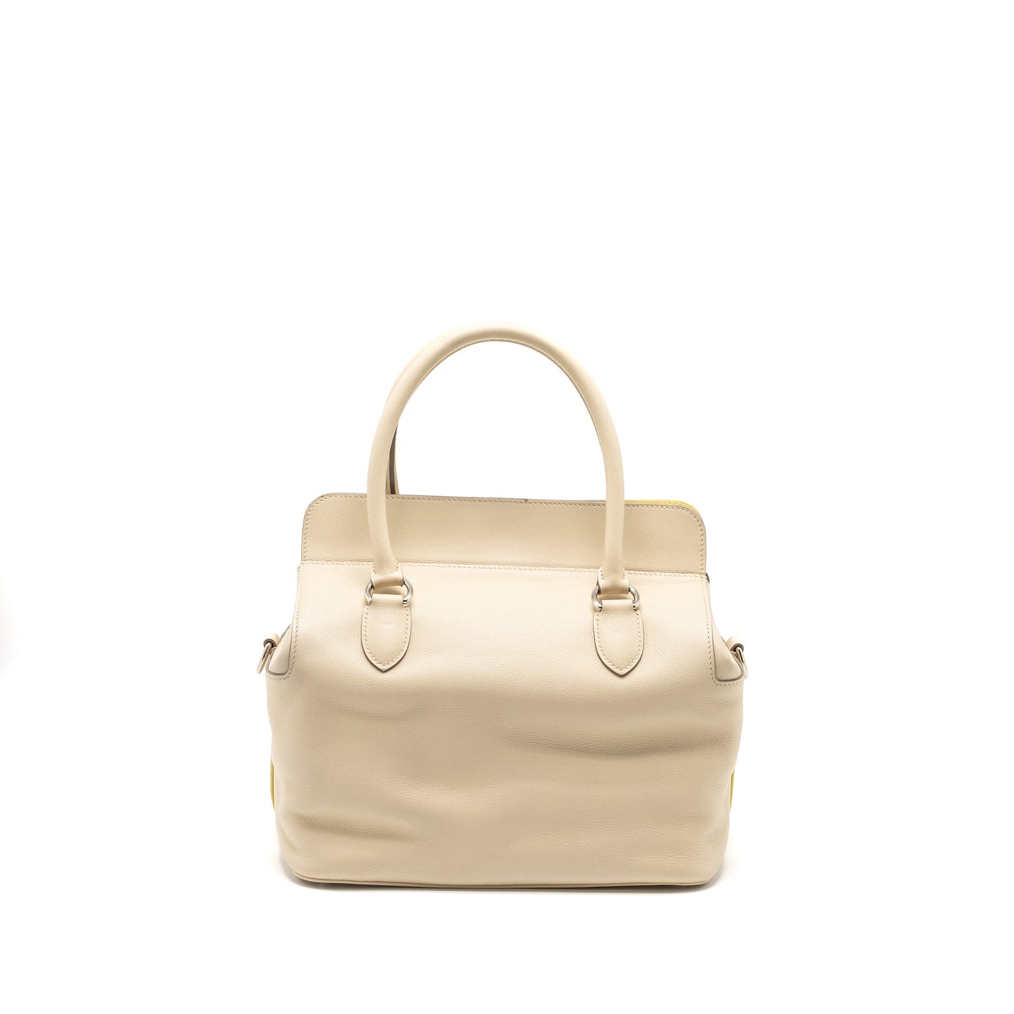 Hermes Toolbox 26 Clemence Craie/Jaune Poussin SHW Stamp Square Q