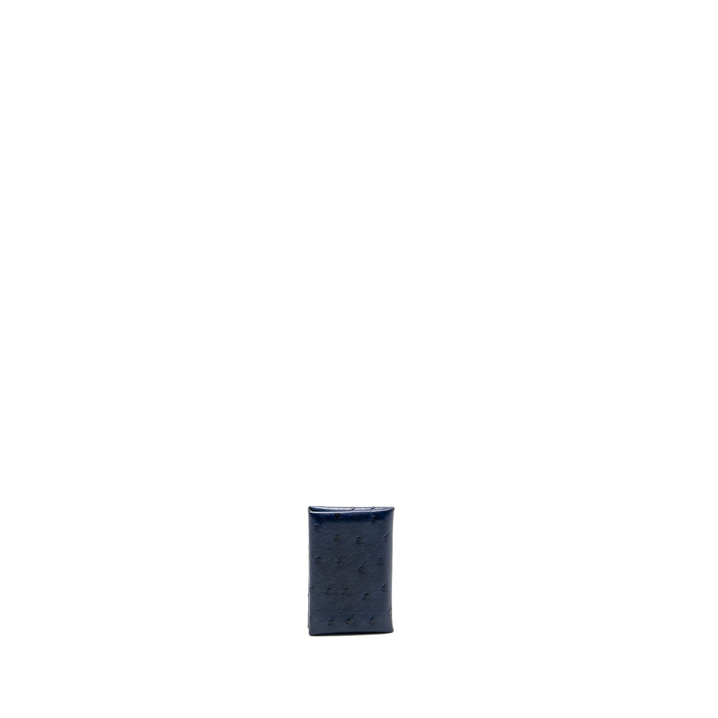 Hermes Calvi Cardholder Ostrich Navy SHW Stamp D
