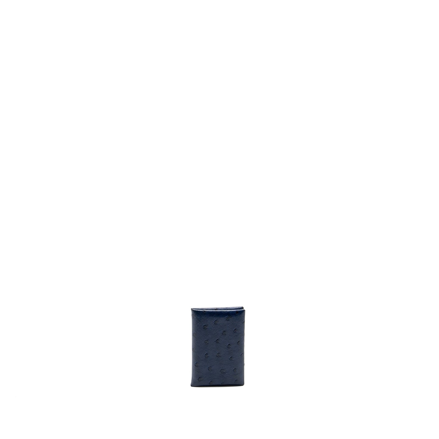 Hermes Calvi Cardholder Ostrich Navy SHW Stamp D