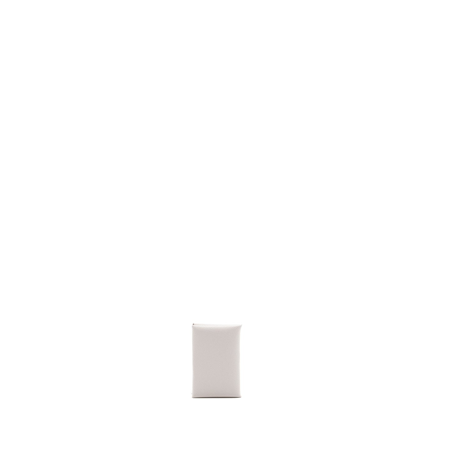 Hermes calvi card holder epsom gris pale SHW stamp B