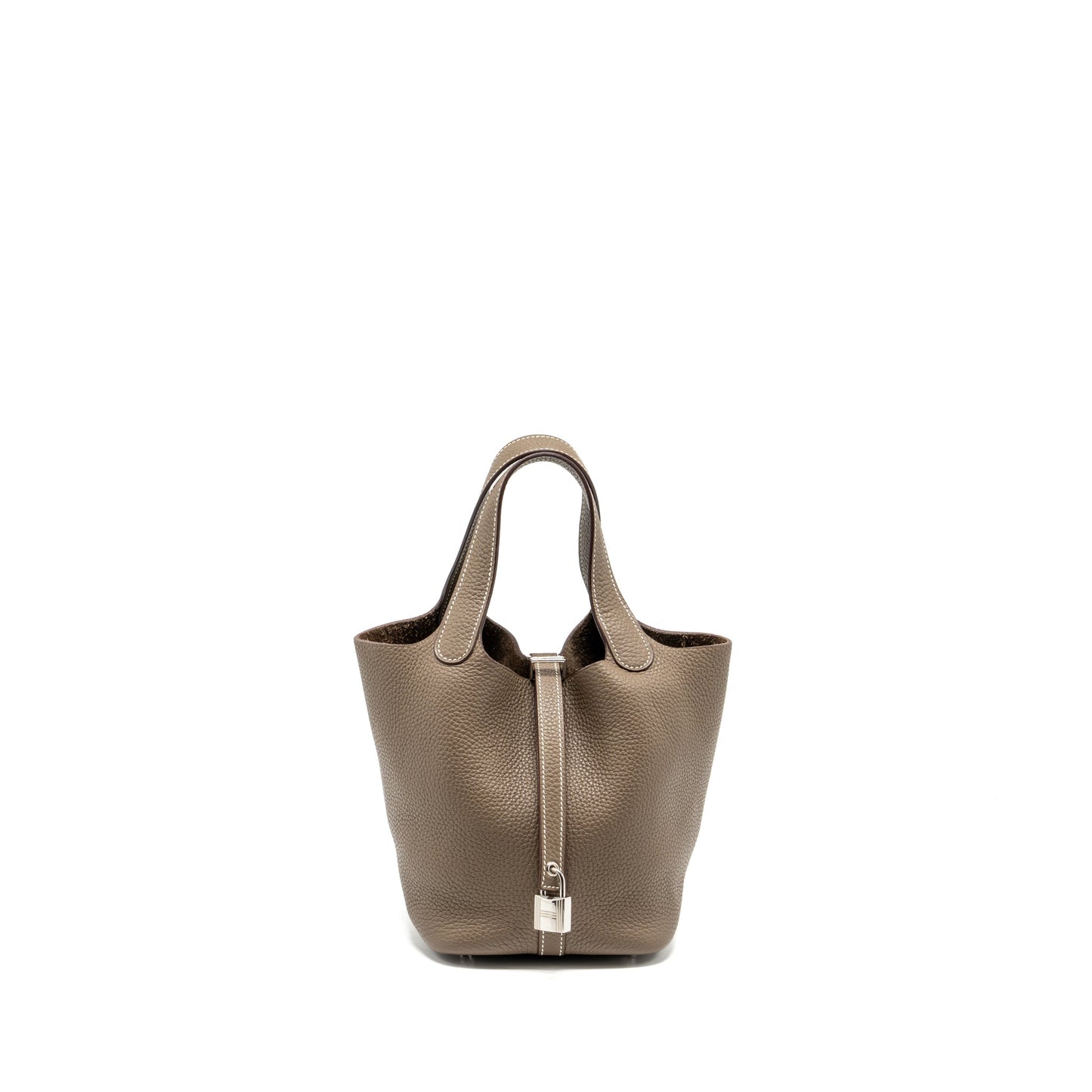 Hermes picotin 18 lock bag clemence Etoupe SHW stamp A