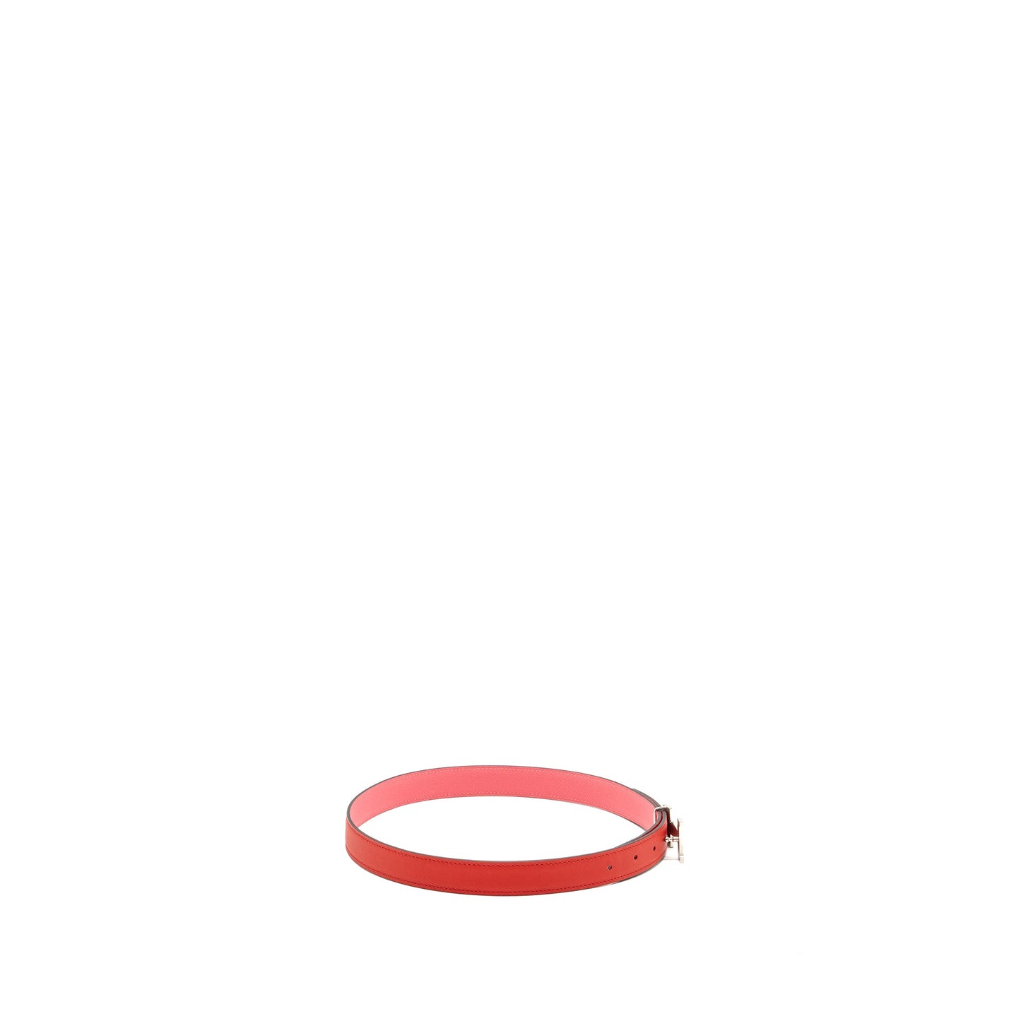 Hermes Size 75 Double Side H Belt 24mm Swift/Epsom Pink/Red SHW Stamp D