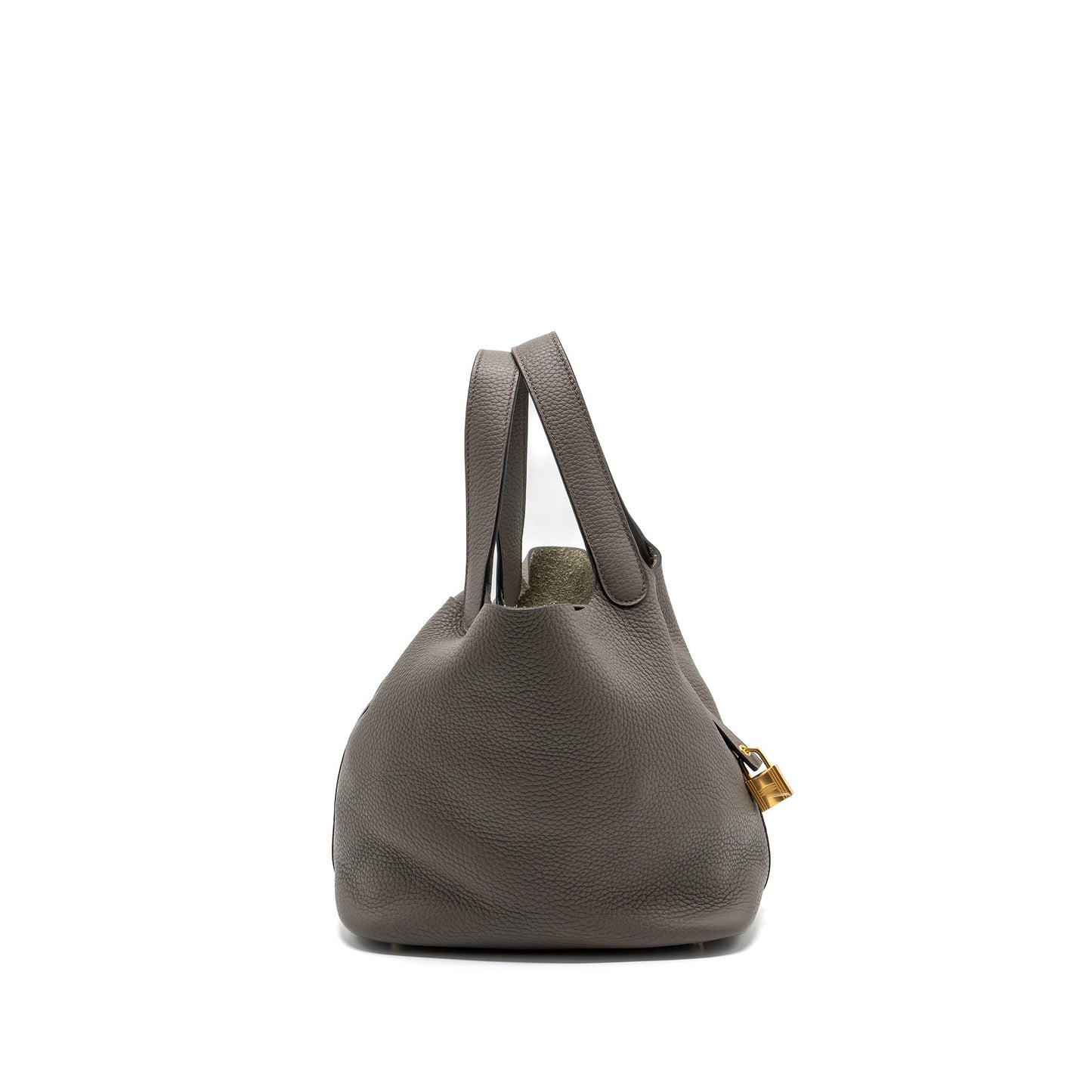 Hermes Picotin 22 Lock Bag Clemence Gris Etain GHW Stamp D