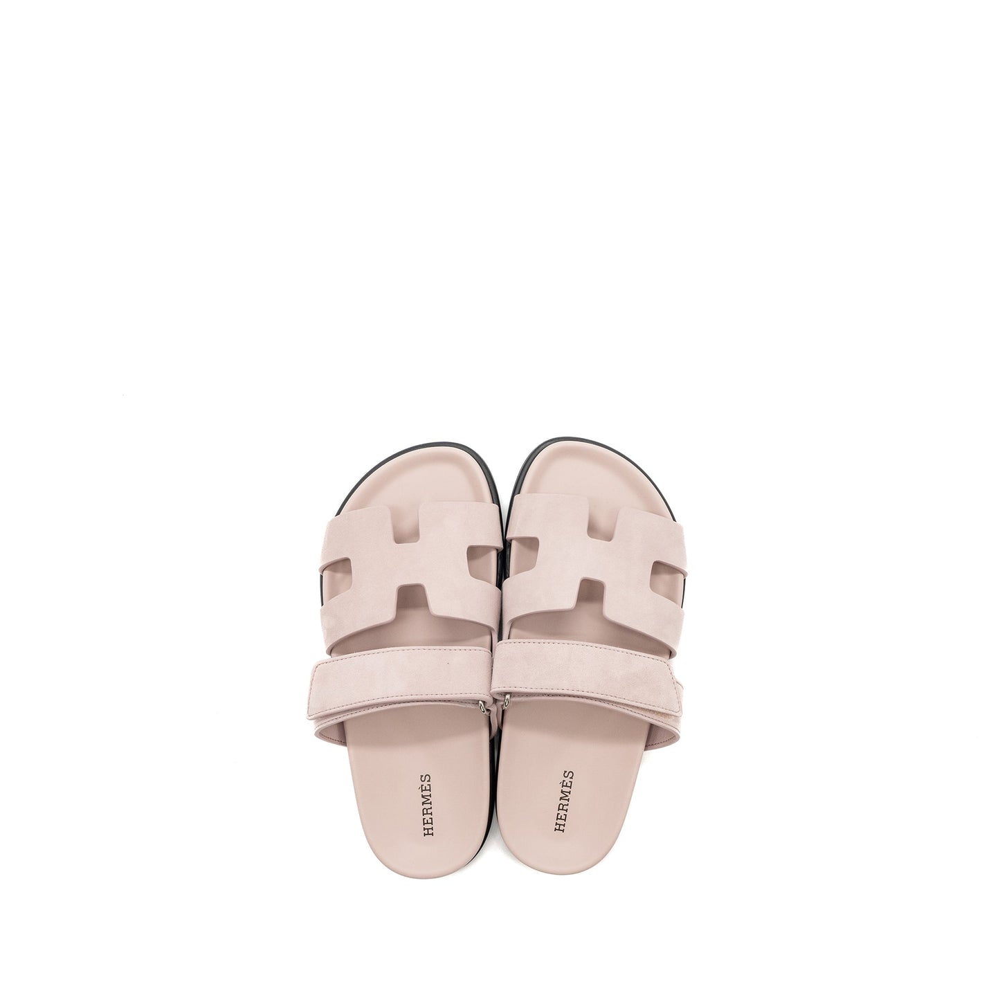Hermes size 36.5 chypre sandals suede / mauve pale
