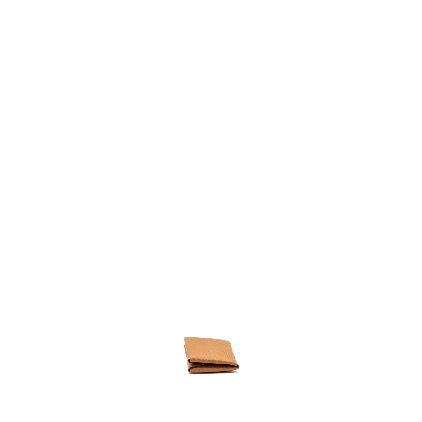 Hermes Calvi duo card holder epsom gold SHW stamp B